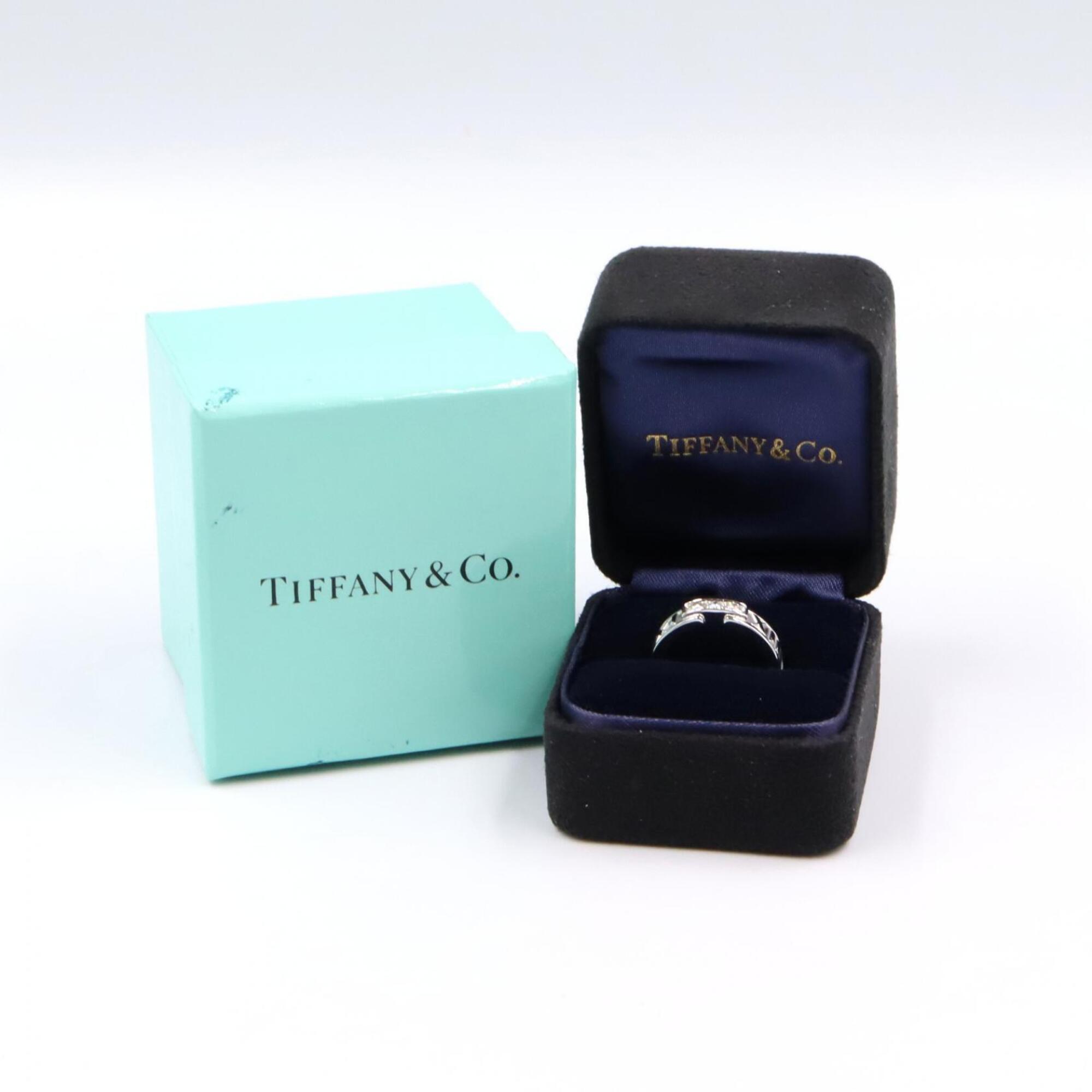 Tiffany Silver Clear White Gold (18K) Band Ring (Pre-Owned)