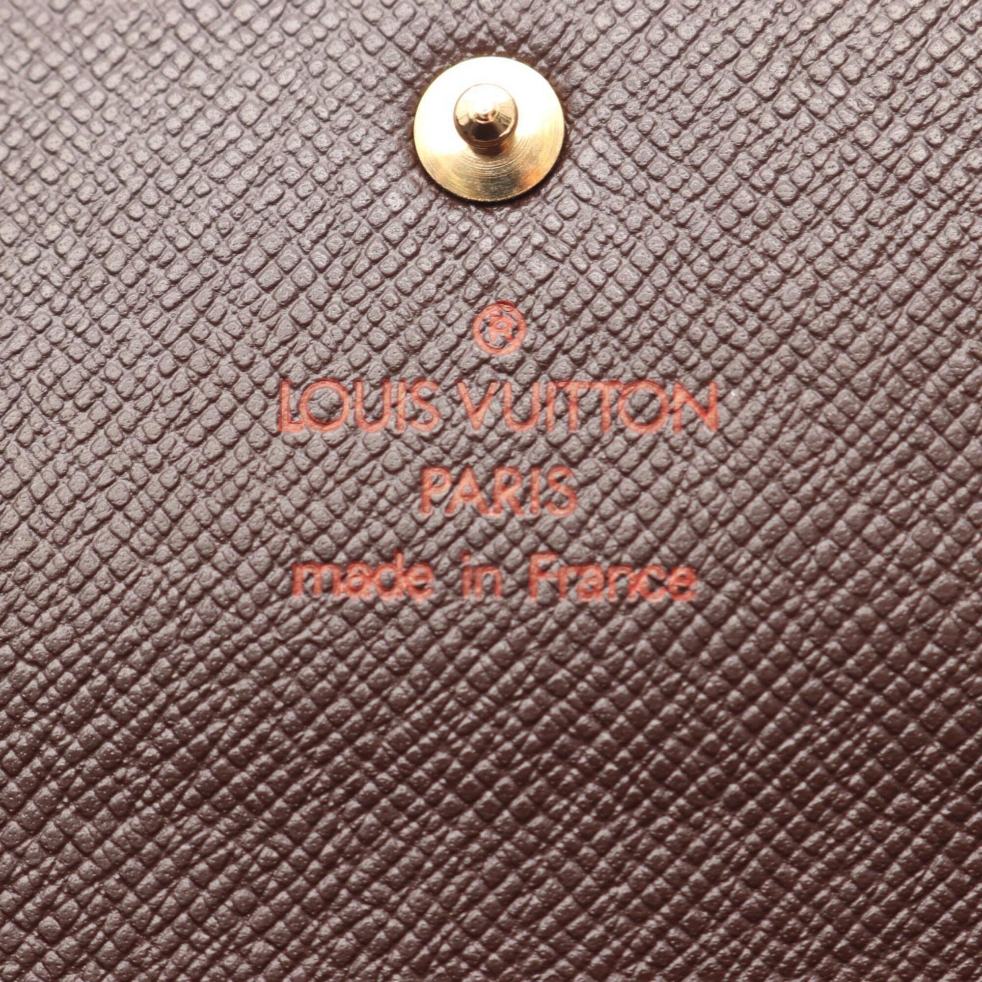 Louis Vuitton Brown Leather Pvc Long Wallet (Tri-Fold) (Pre-Owned)