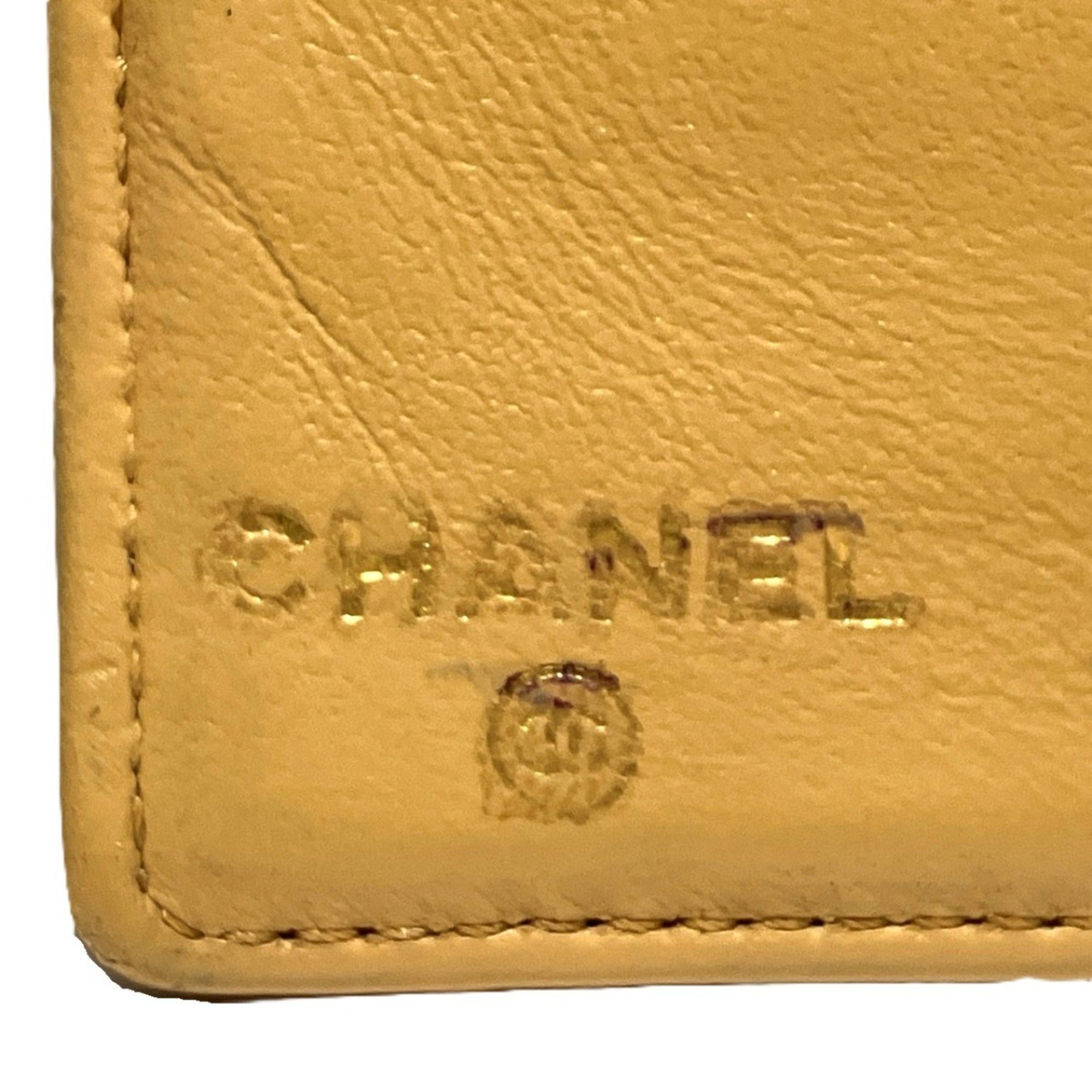 Chanel Beige Grained Calfskin Wallet (Bi-Fold) (Pre-Owned)