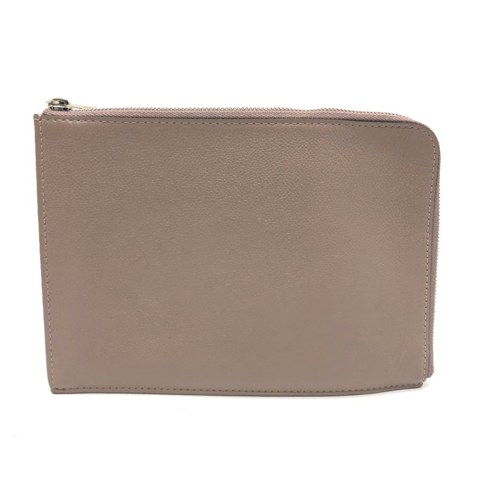 Louis Vuitton Beige Taupe Leather Clutch Bag Pochette (Pre-Owned)