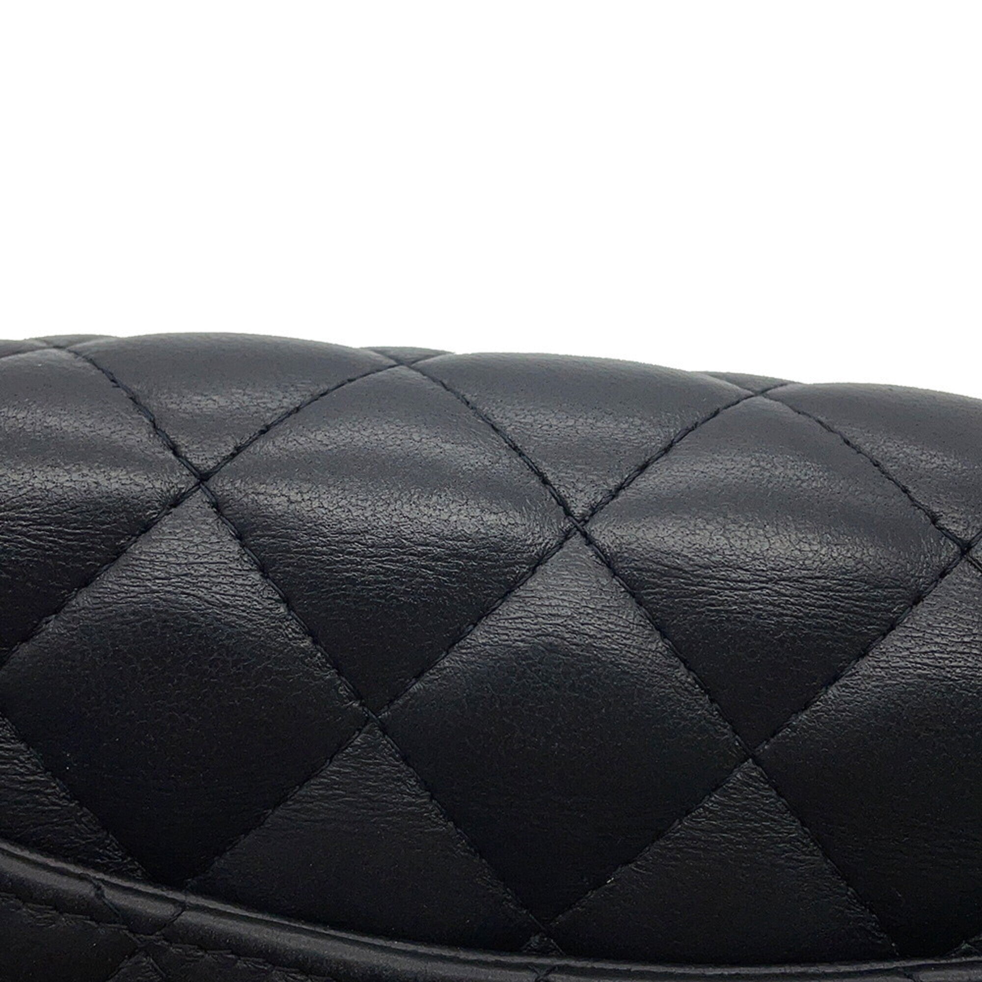 Chanel Black Leather Handbag Shoulder Bag (Pre-Owned)