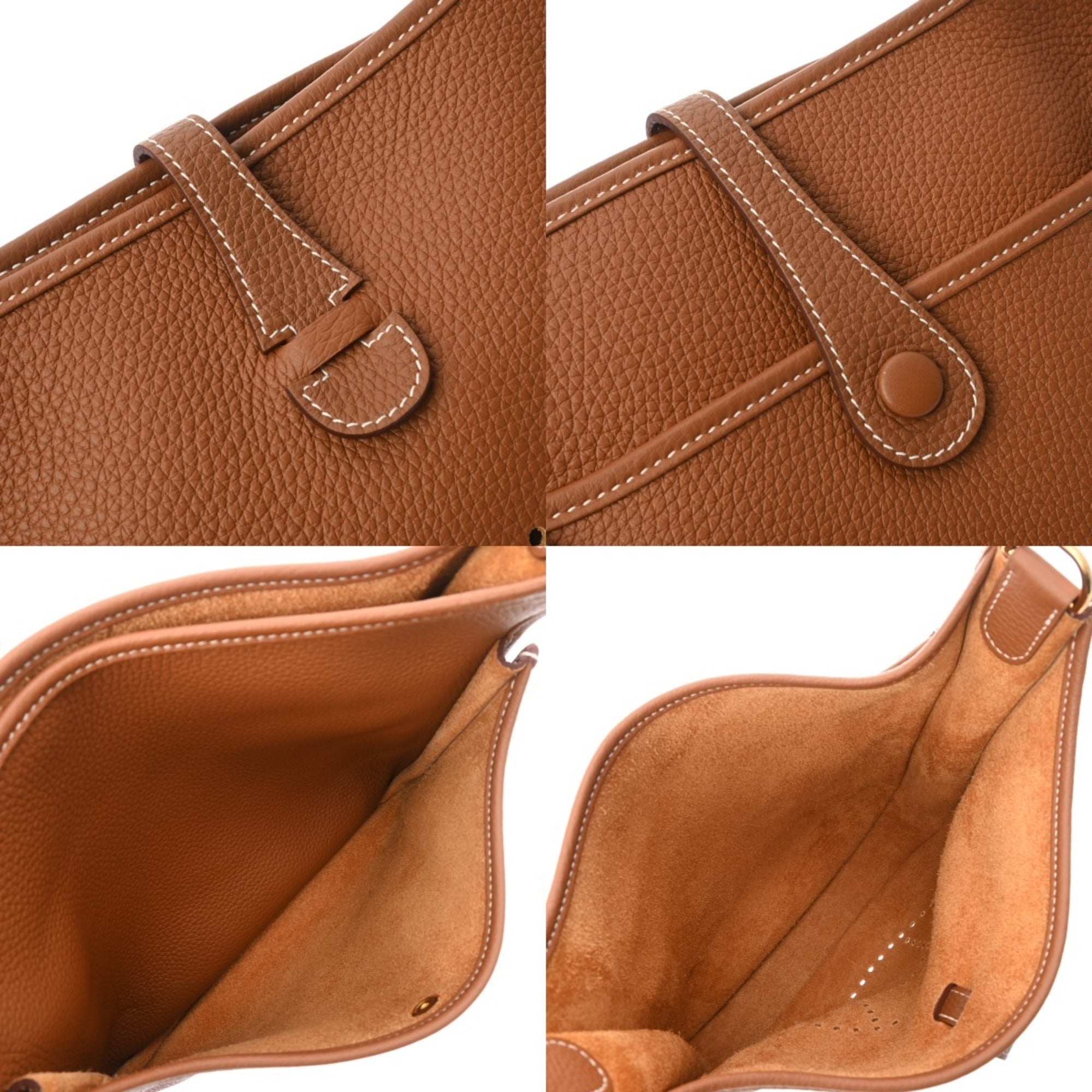 Hermes Gold Taurillon Clemence Leather Shoulder Bag (Pre-Owned)