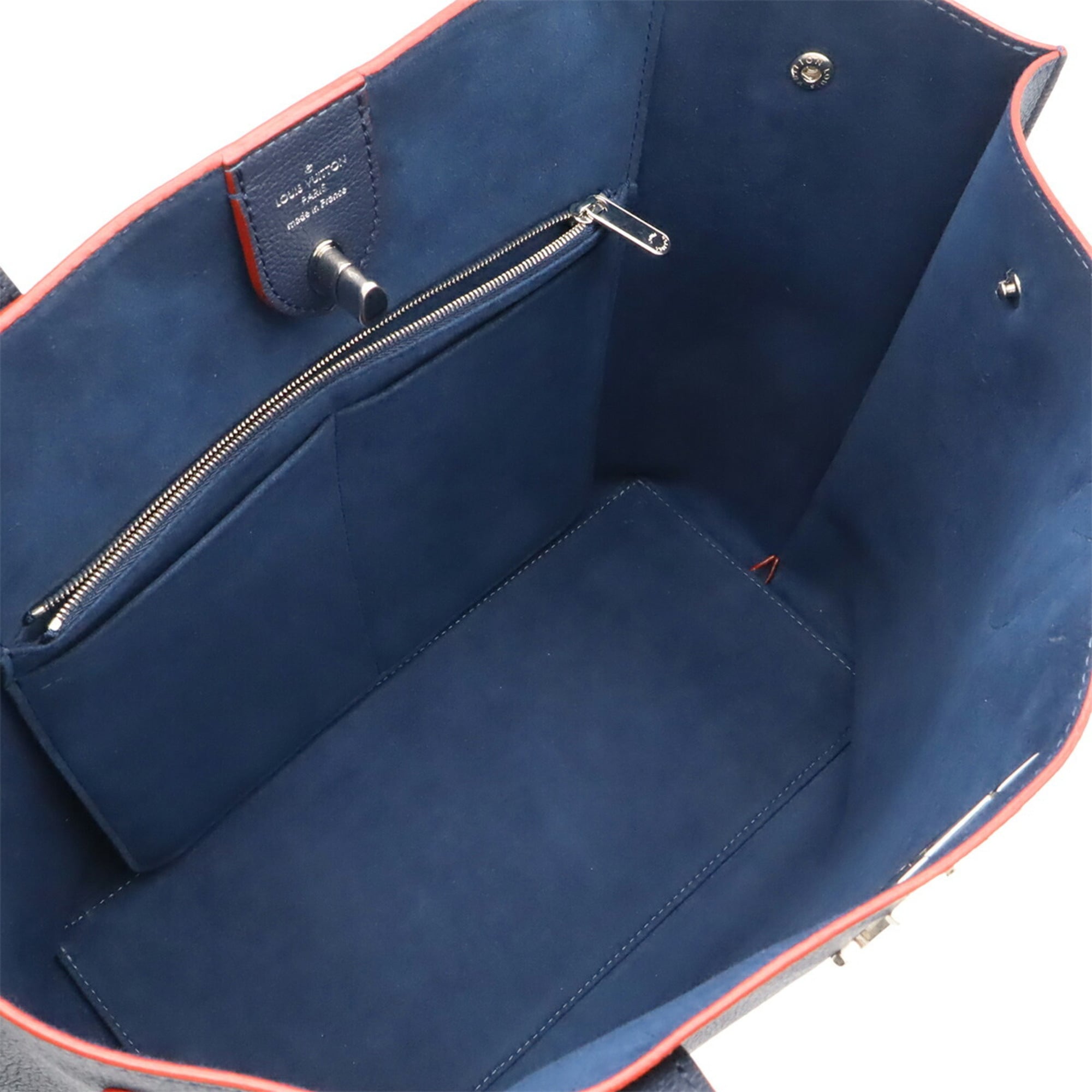 Louis Vuitton Marine Rouge Navy Leather Tote Bag (Pre-Owned)