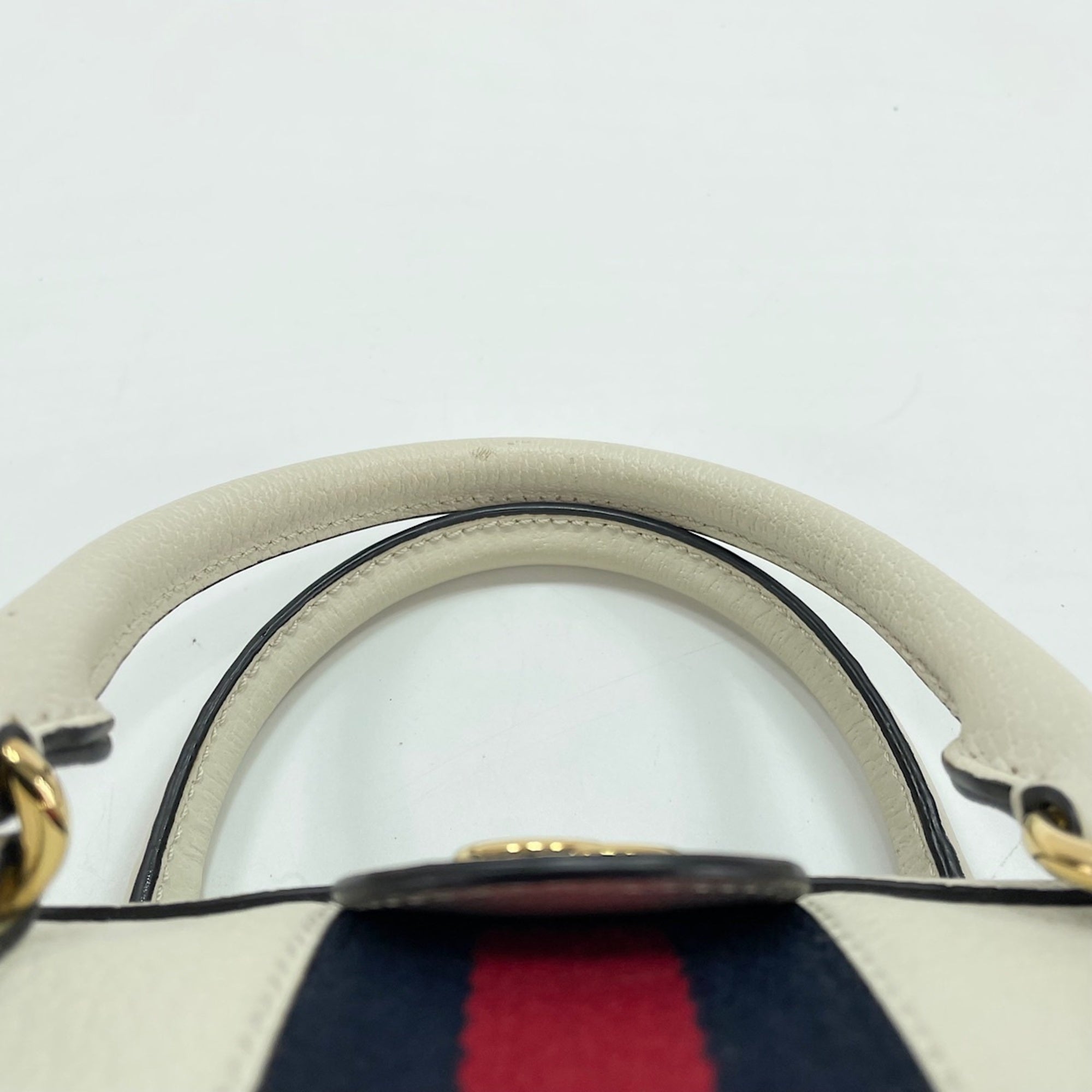 Gucci White Leather Boston Bag Handbag (Pre-Owned)