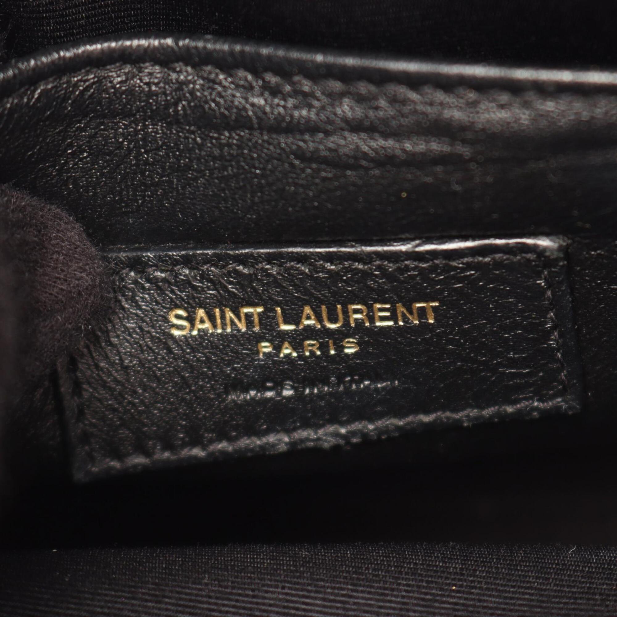 Saint Laurent Brown Ivory Canvas Leather Handbag (Pre-Owned)