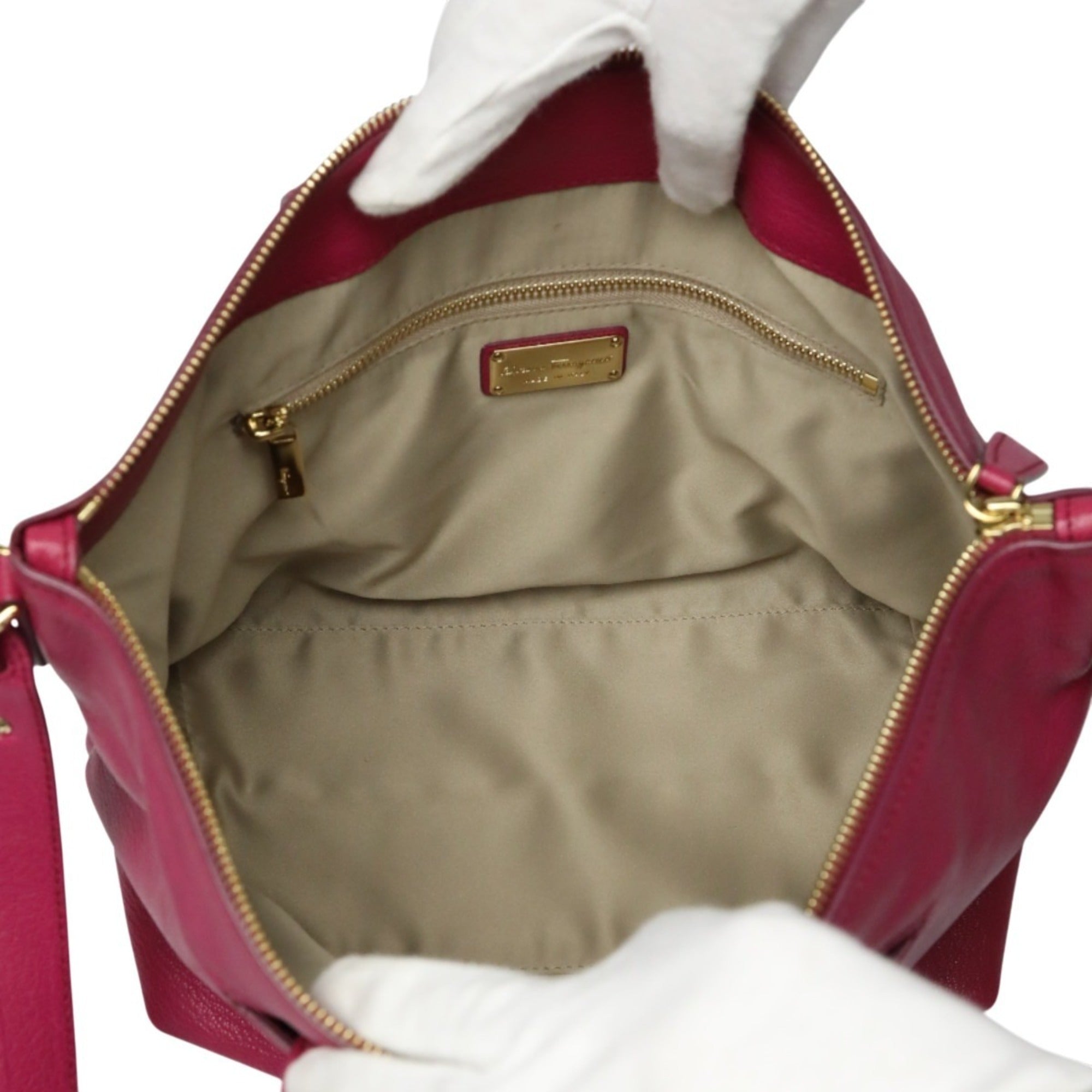 Salvatore Ferragamo Pink Leather Handbag Shoulder Bag (Pre-Owned)