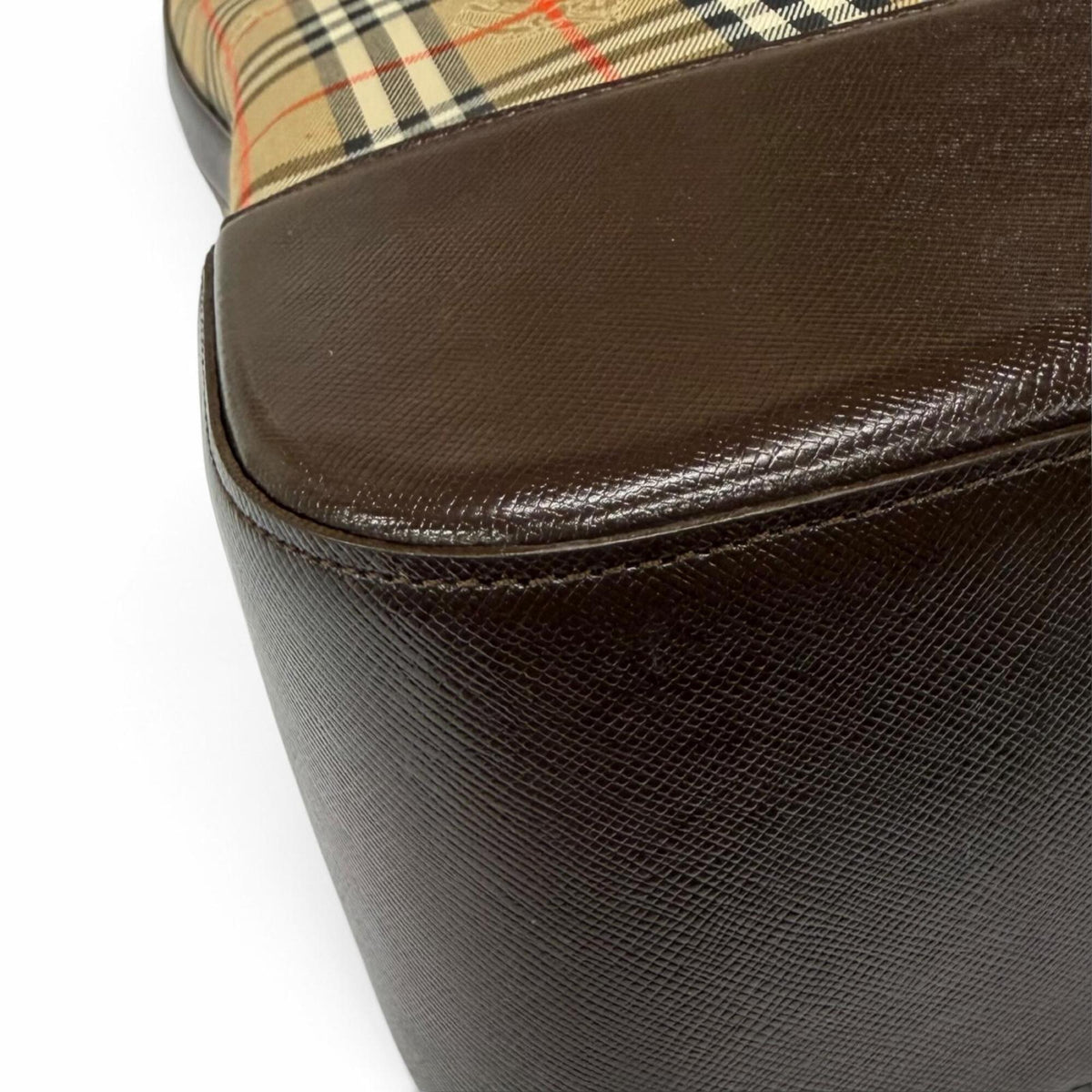 Burberry Beige Brown Leather Shoulder Bag Tote Bag (Pre-Owned)