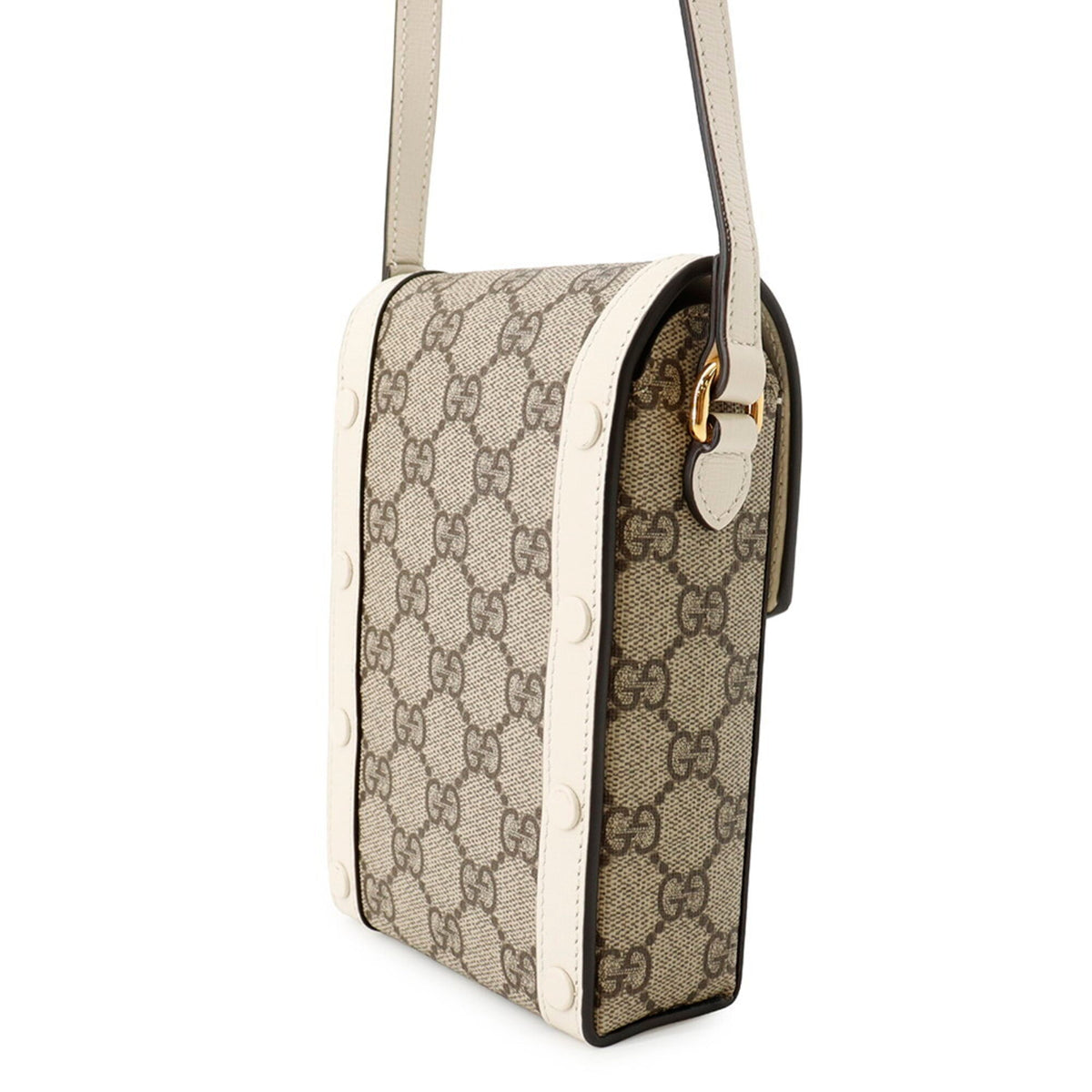 Gucci Beige Brown White Gg Supreme Handbag Shoulder Bag (Pre-Owned)