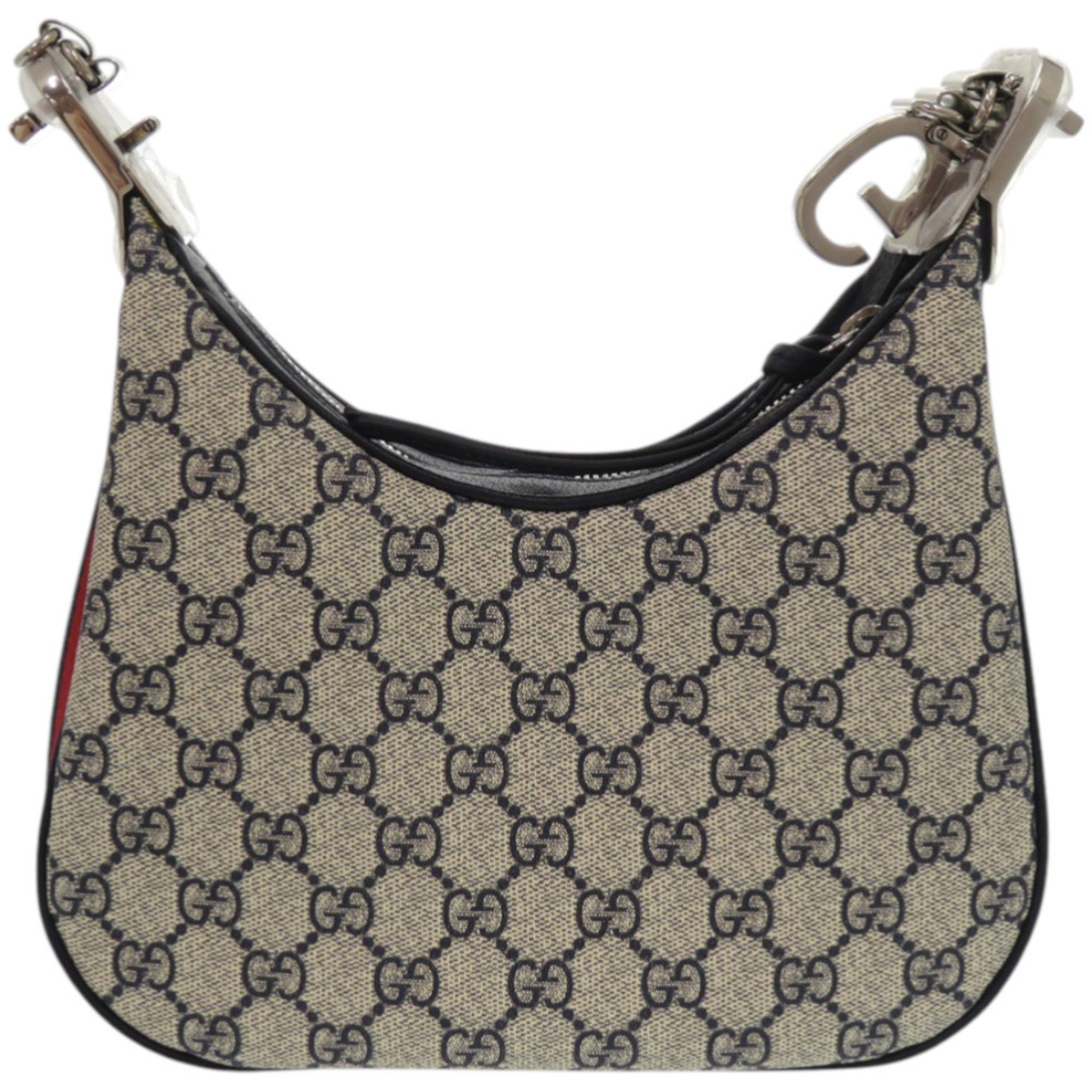 Gucci Navy Red Color Gg Supreme Shoulder Bag (Pre-Owned)