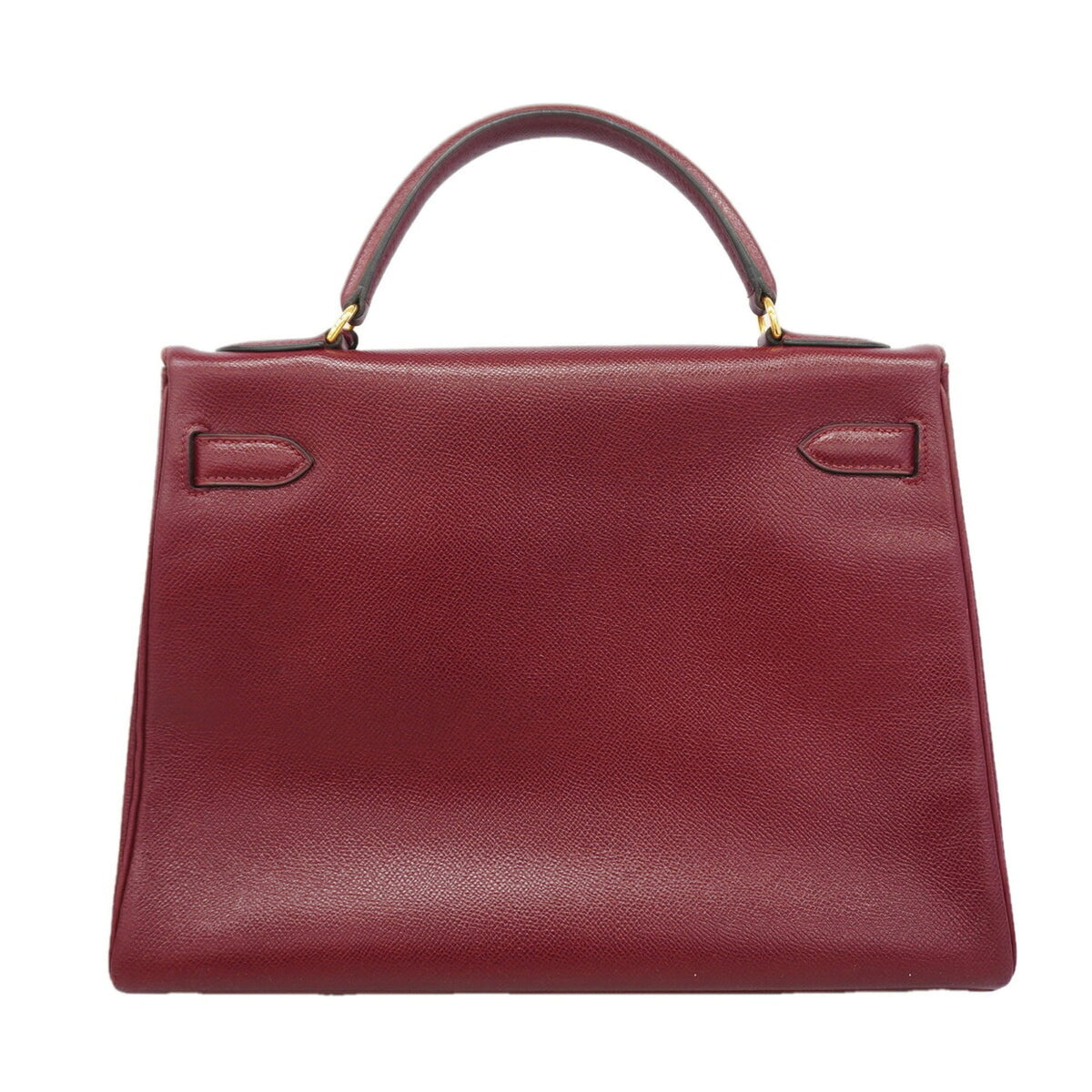 Hermes Rouge H Courchevel Leather Handbag (Pre-Owned)