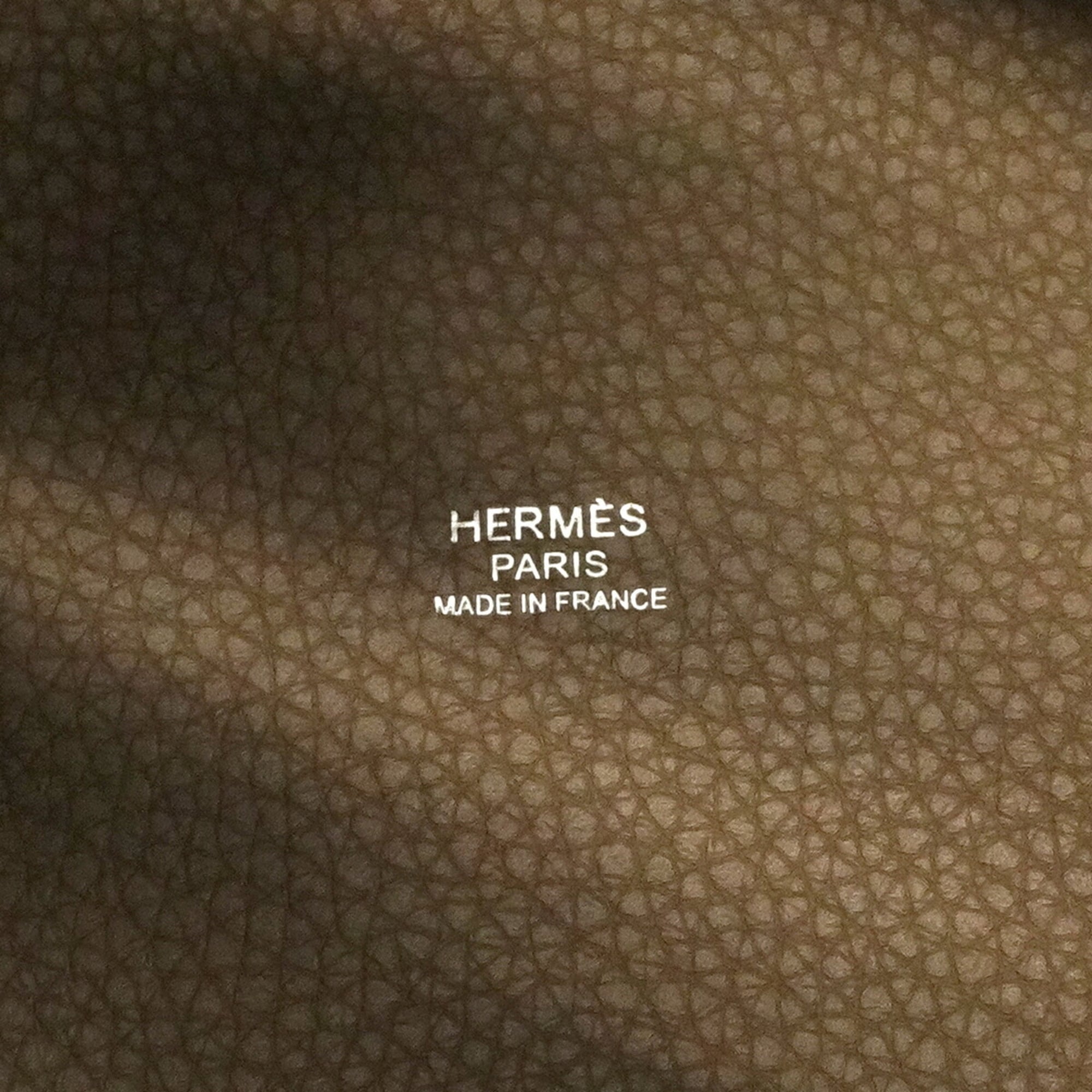 Hermes Etoupe Gray Taurillon Clemence Leather Handbag (Pre-Owned)
