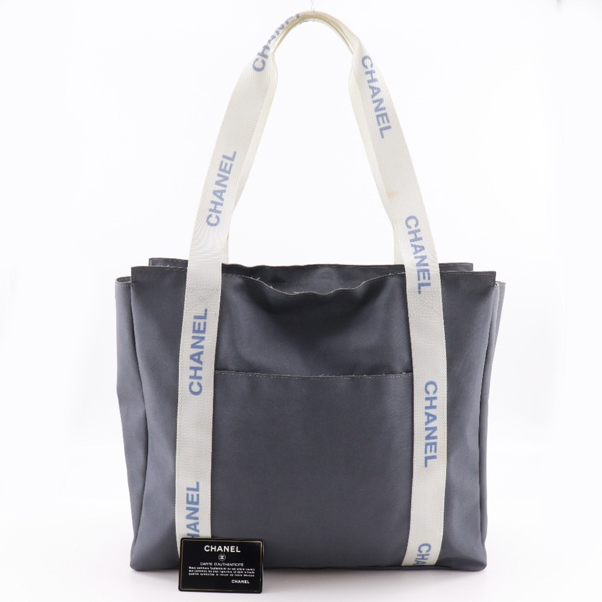 Chanel Sport Gray Nylon Tote Bag (Pre-Owned)