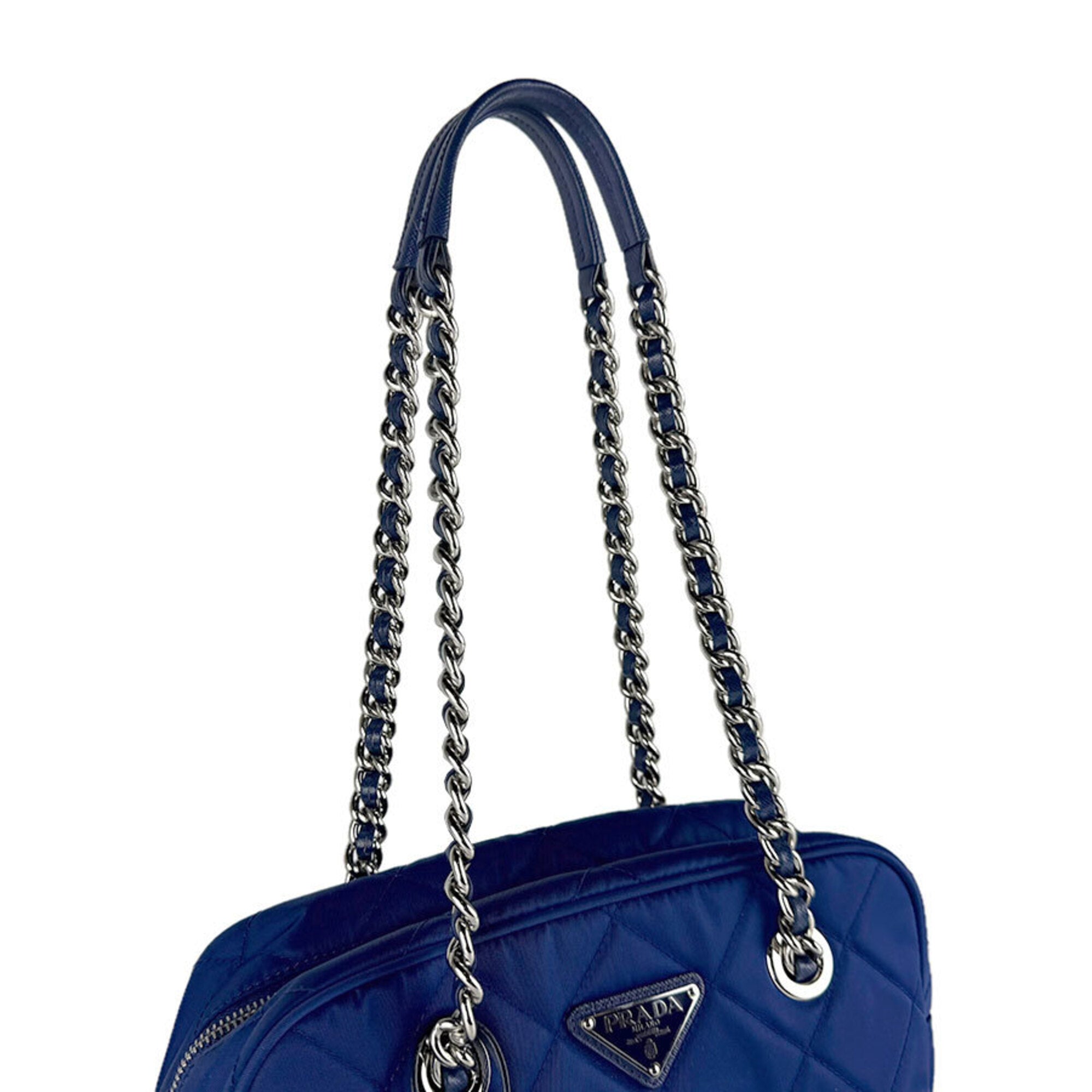 Prada Dark Blue Nylon Shoulder Bag (Pre-Owned)
