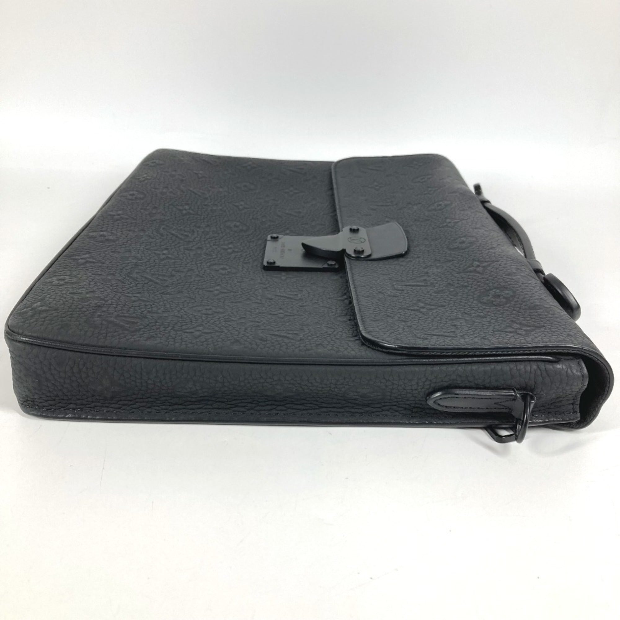 Louis Vuitton Black Noir Leather Briefcase Handbag Shoulder Bag (Pre-Owned)