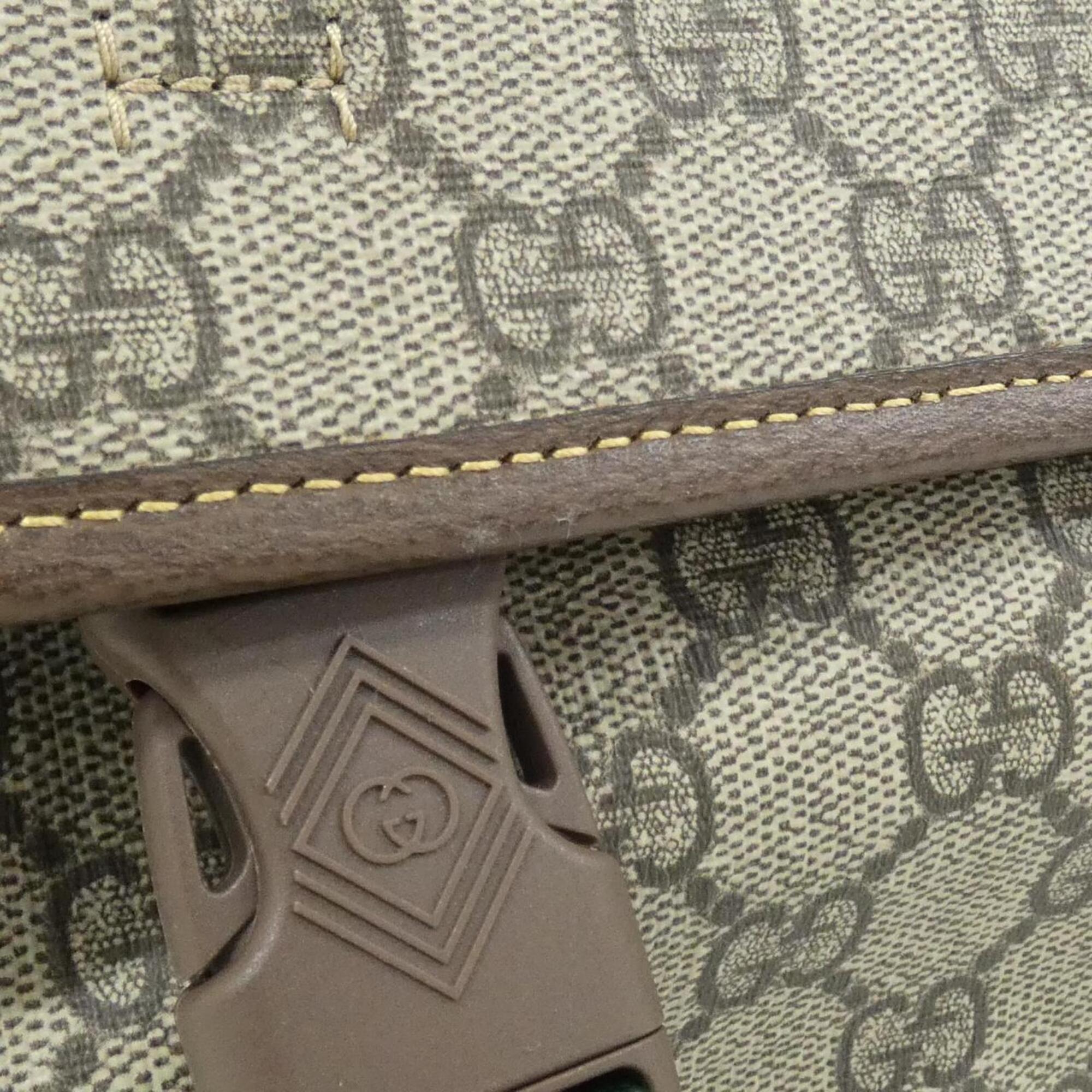 Gucci Beige Brown Gg Supreme Canvas Shoulder Bag (Pre-Owned)