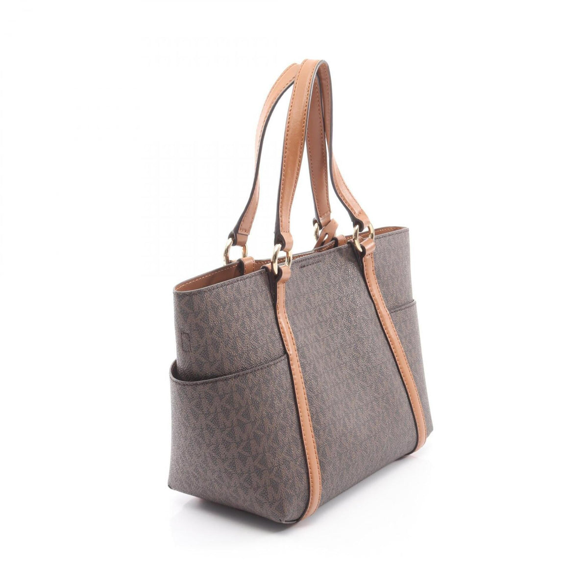 Michael Kors Brown Coated Canvas Leather Handbag (Pre-Owned)