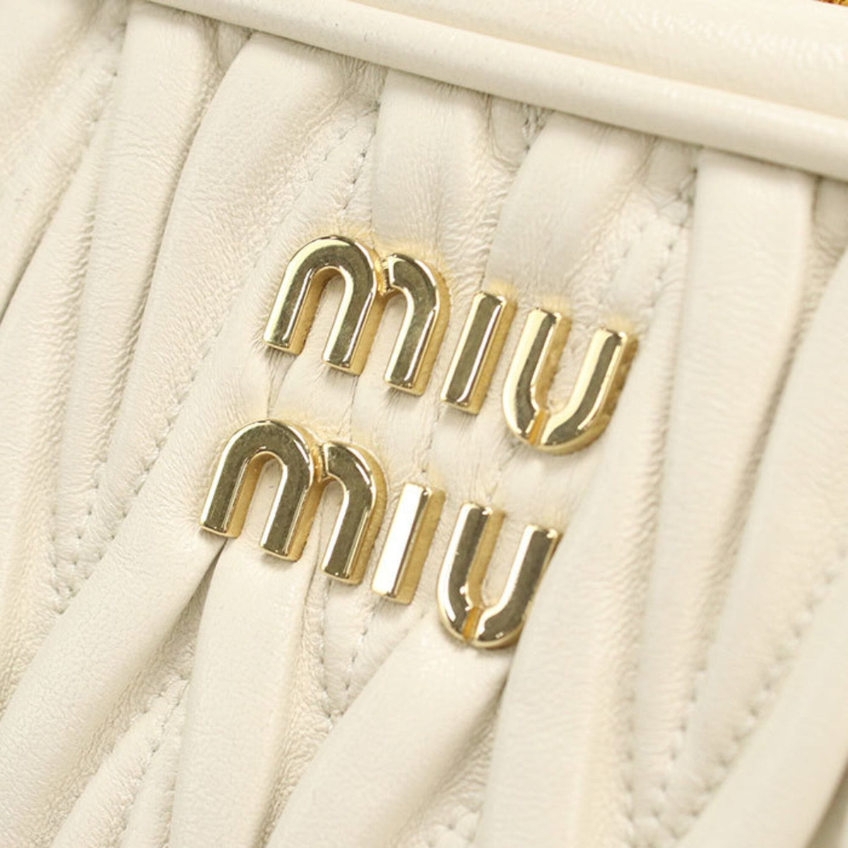 Miu Miu Ivory Leather Shoulder Bag (Pre-Owned)