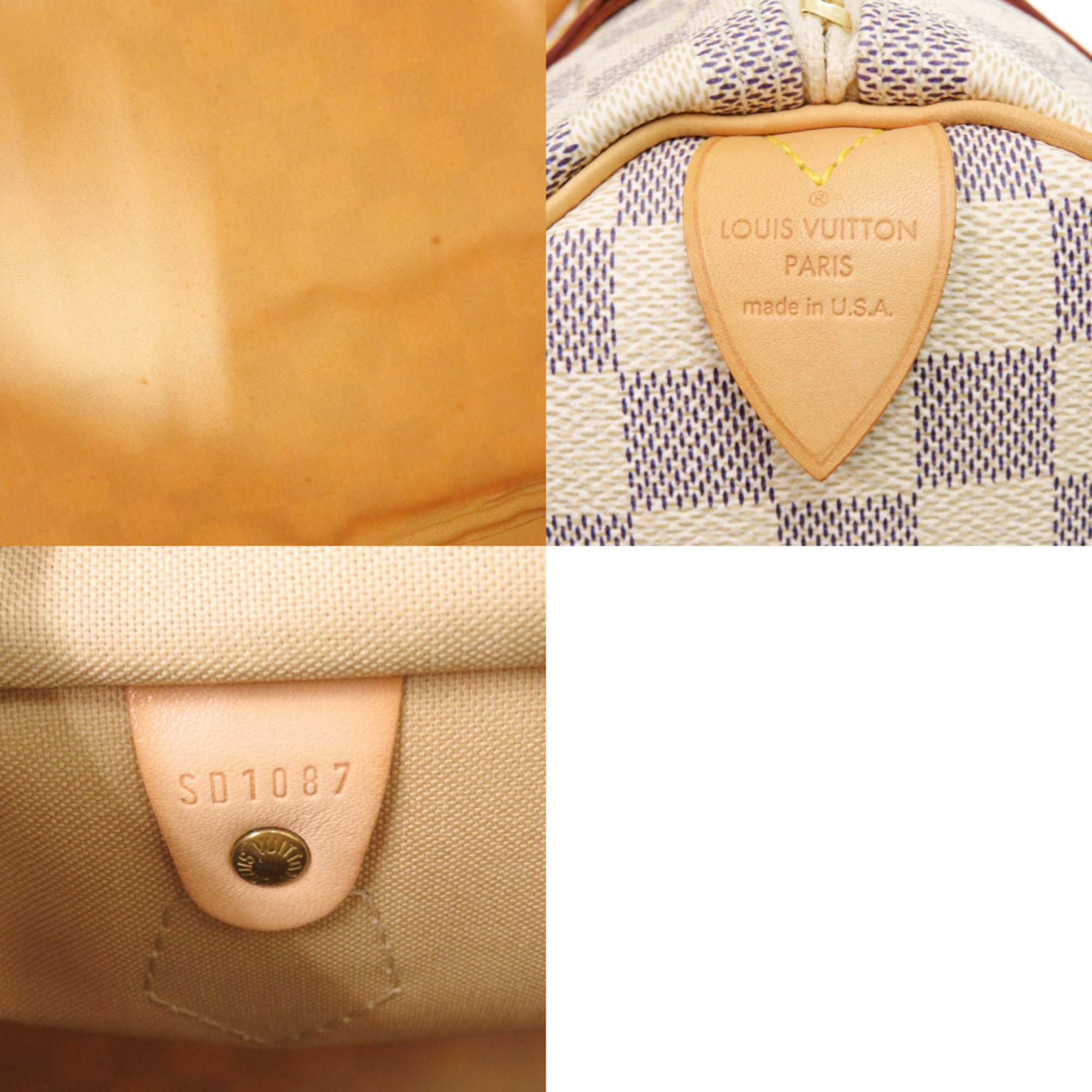 Louis Vuitton White Damier Azur Handbag (Pre-Owned)