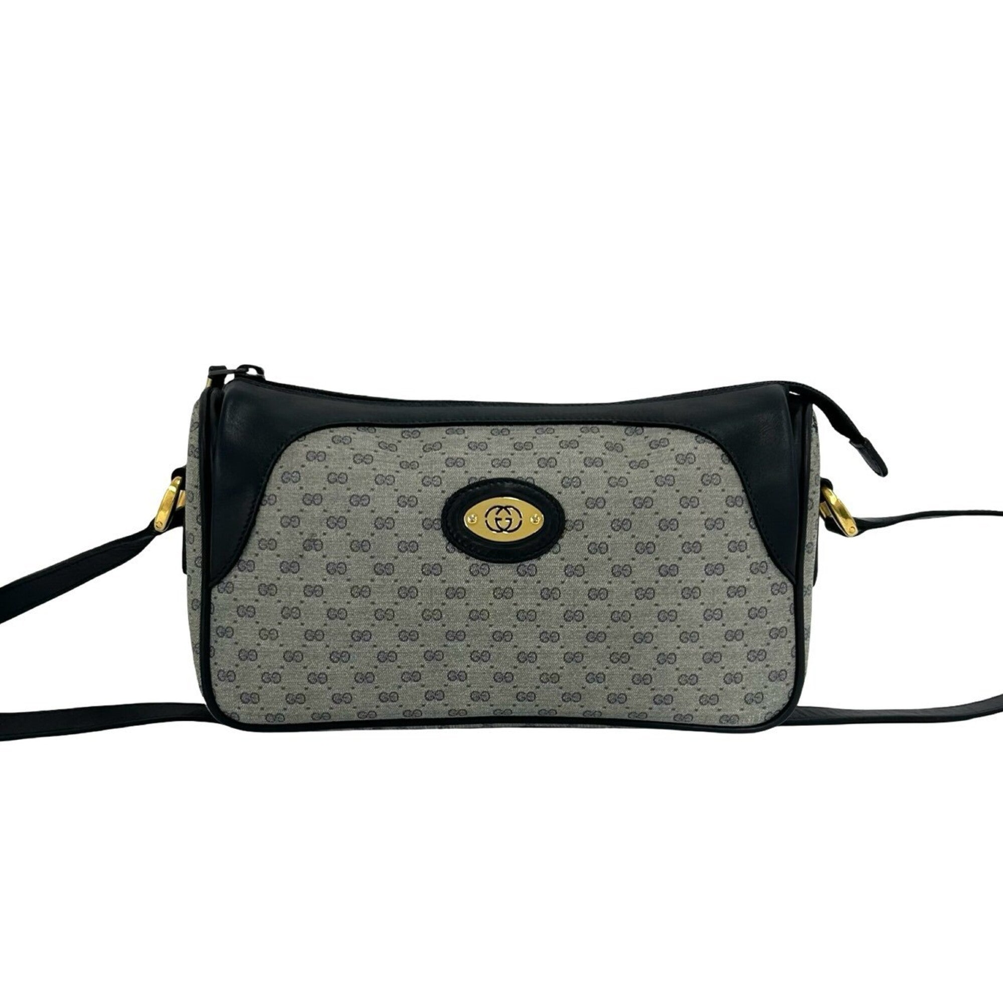 Gucci Navy Leather Pvc Pochette Shoulder Bag (Pre-Owned)