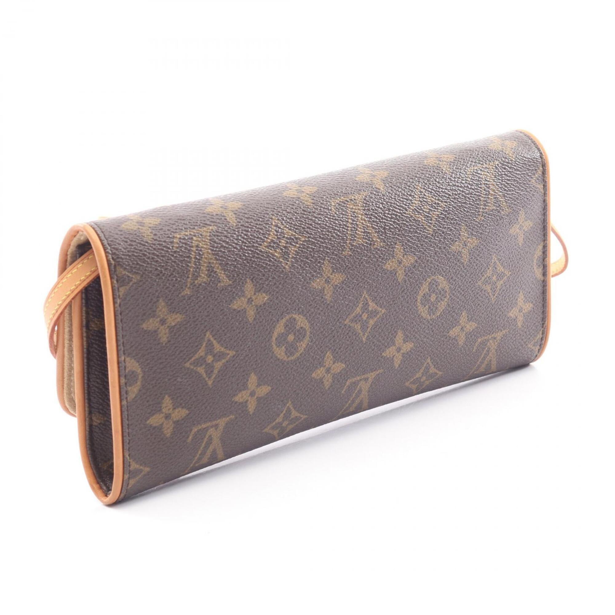 Louis Vuitton Brown Monogram Coated Canvas Leather Monogram Handbag Pochette Shoulder Bag (Pre-Owned)