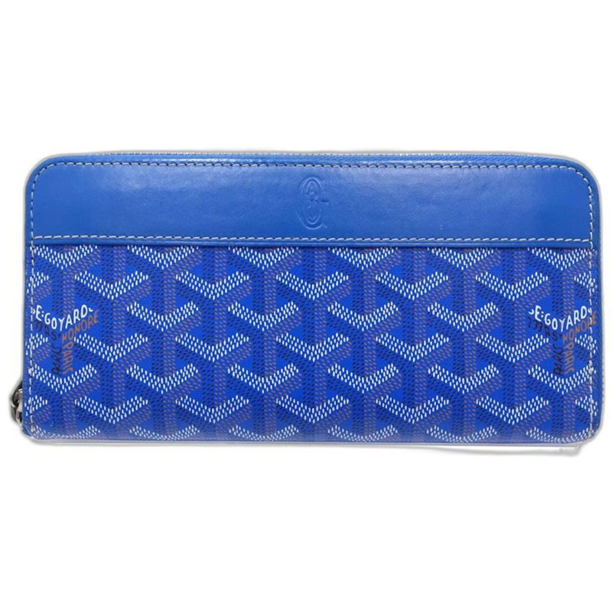 Goyard Sky Blue Leather Long Wallet (Bi-Fold) (Pre-Owned)