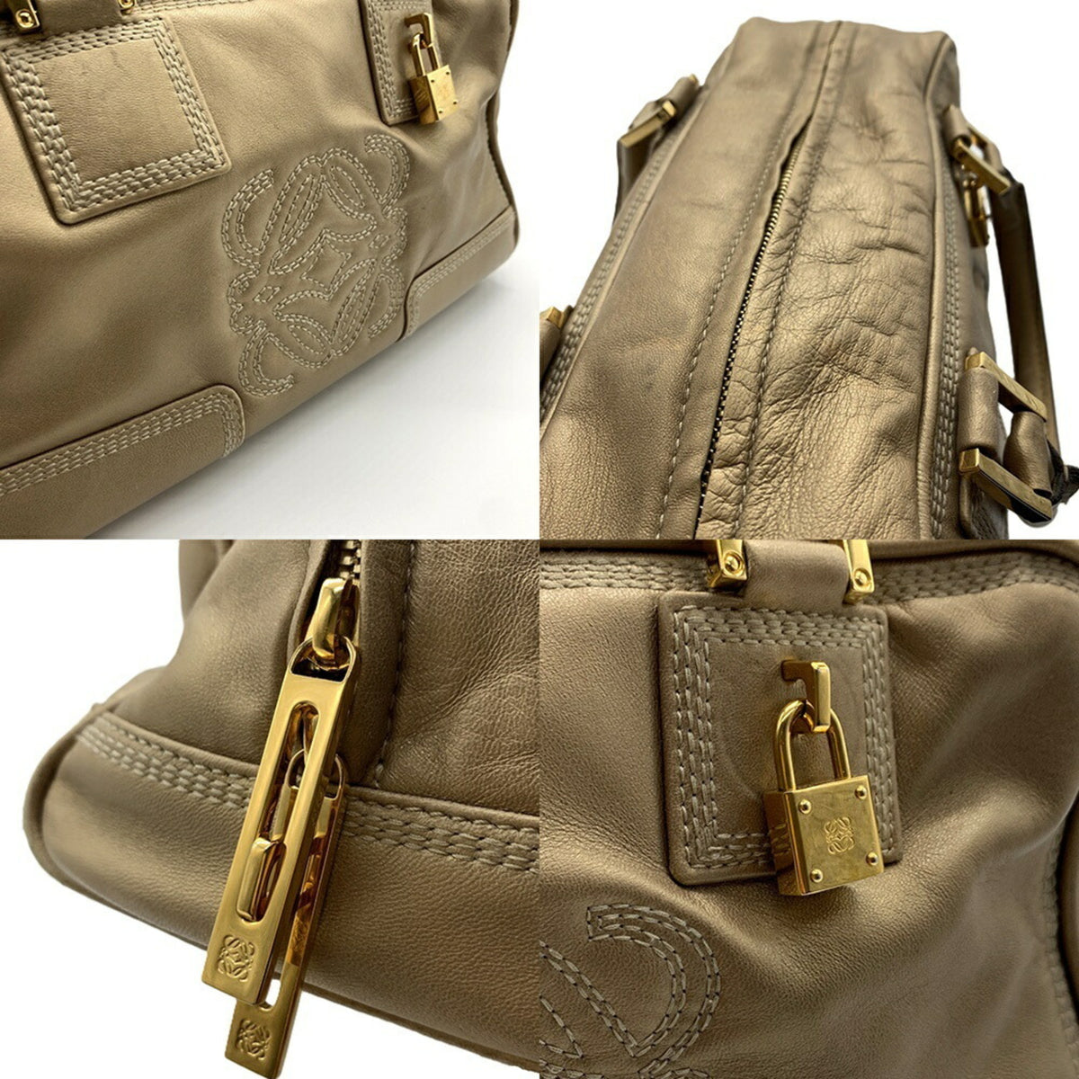 Loewe Gold Leather Handbag (Pre-Owned)