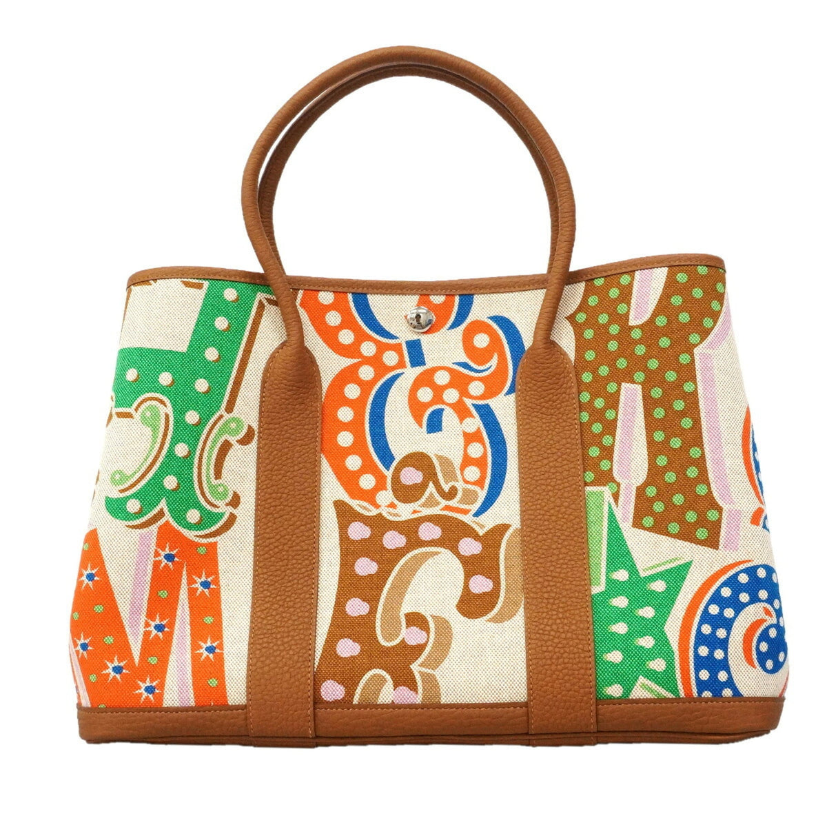 Hermes Gold Multi-Color Toile H Negonda Leather Tote Bag (Pre-Owned)