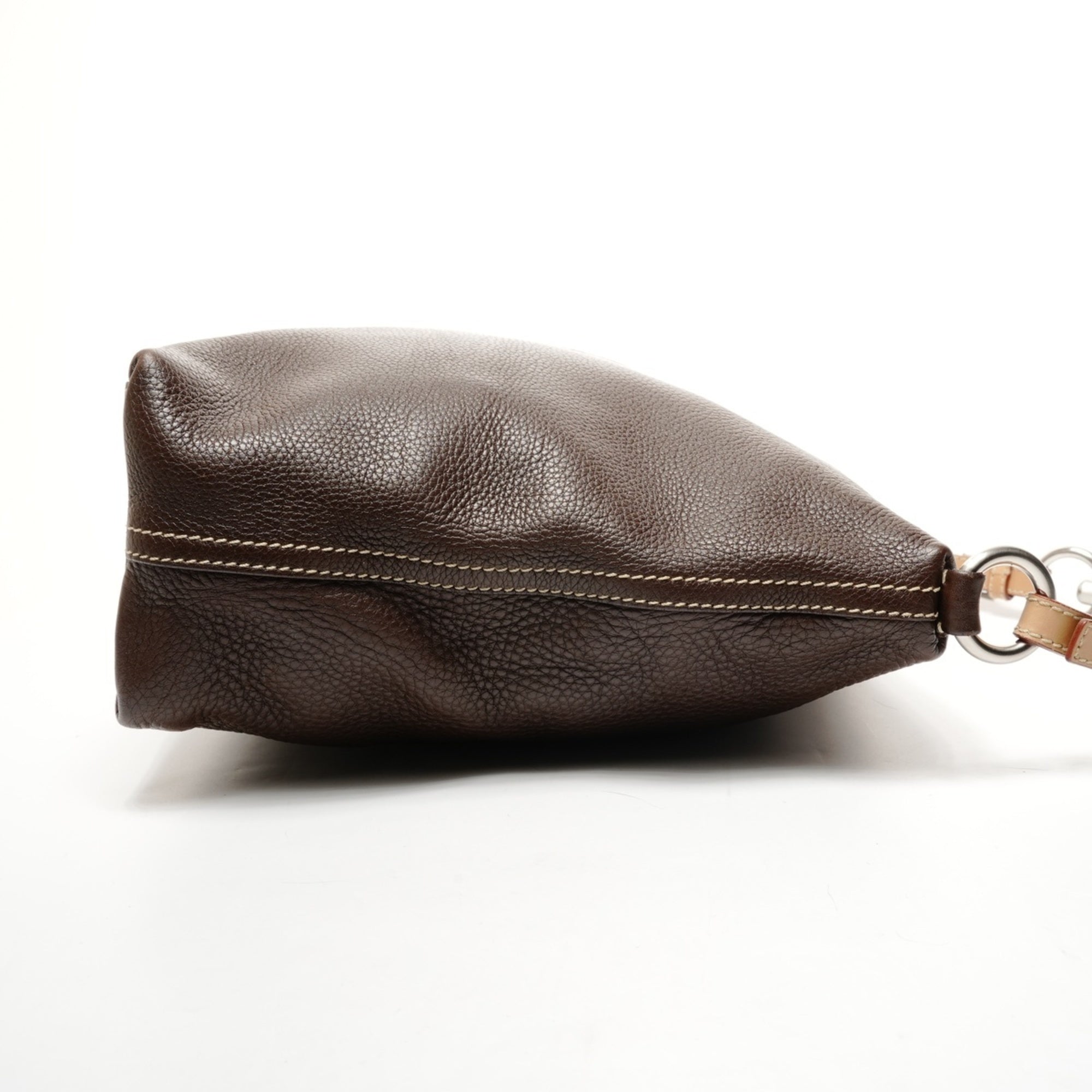 Prada Brown Leather Shoulder Bag (Pre-Owned)