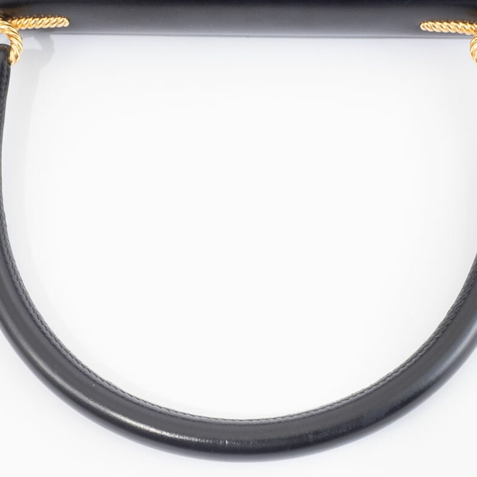 Hermes Black Box Calf Leather Handbag (Pre-Owned)