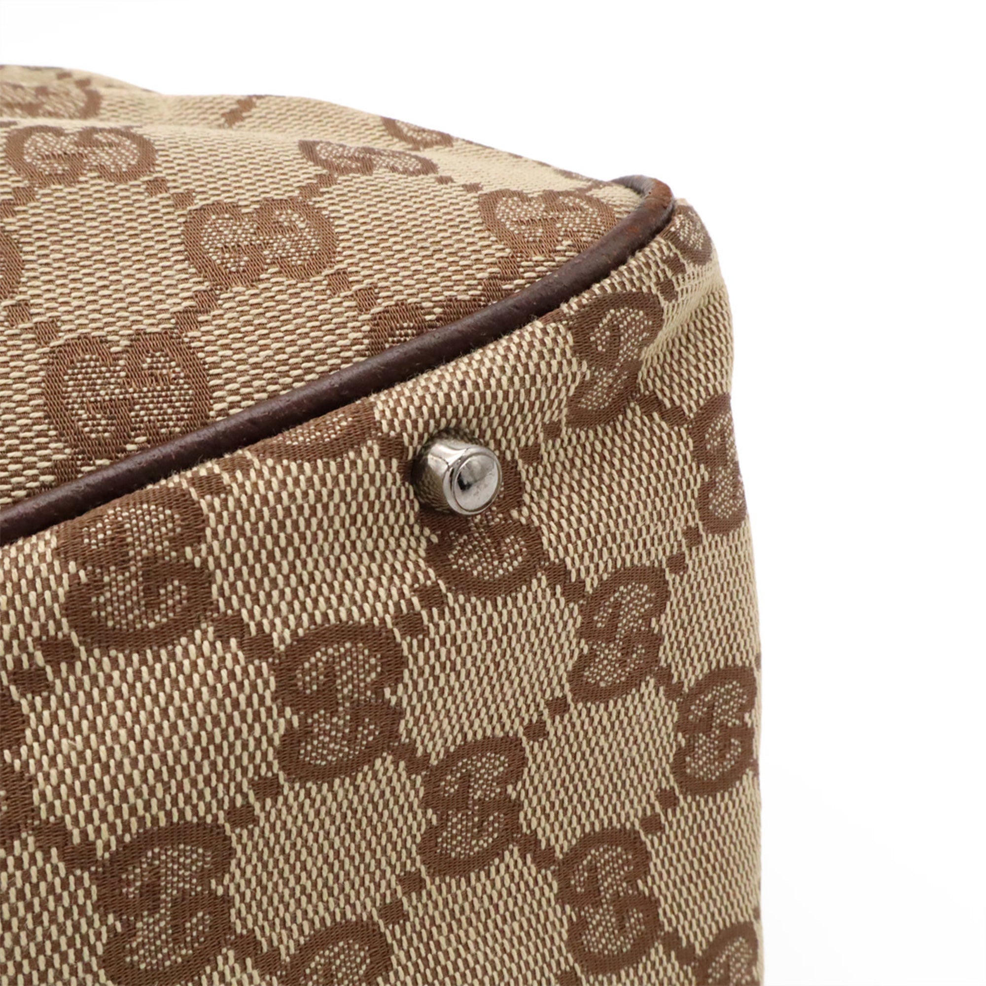Gucci Beige Dark Brown Khaki Gg Canvas Shoulder Bag Tote Bag (Pre-Owned)