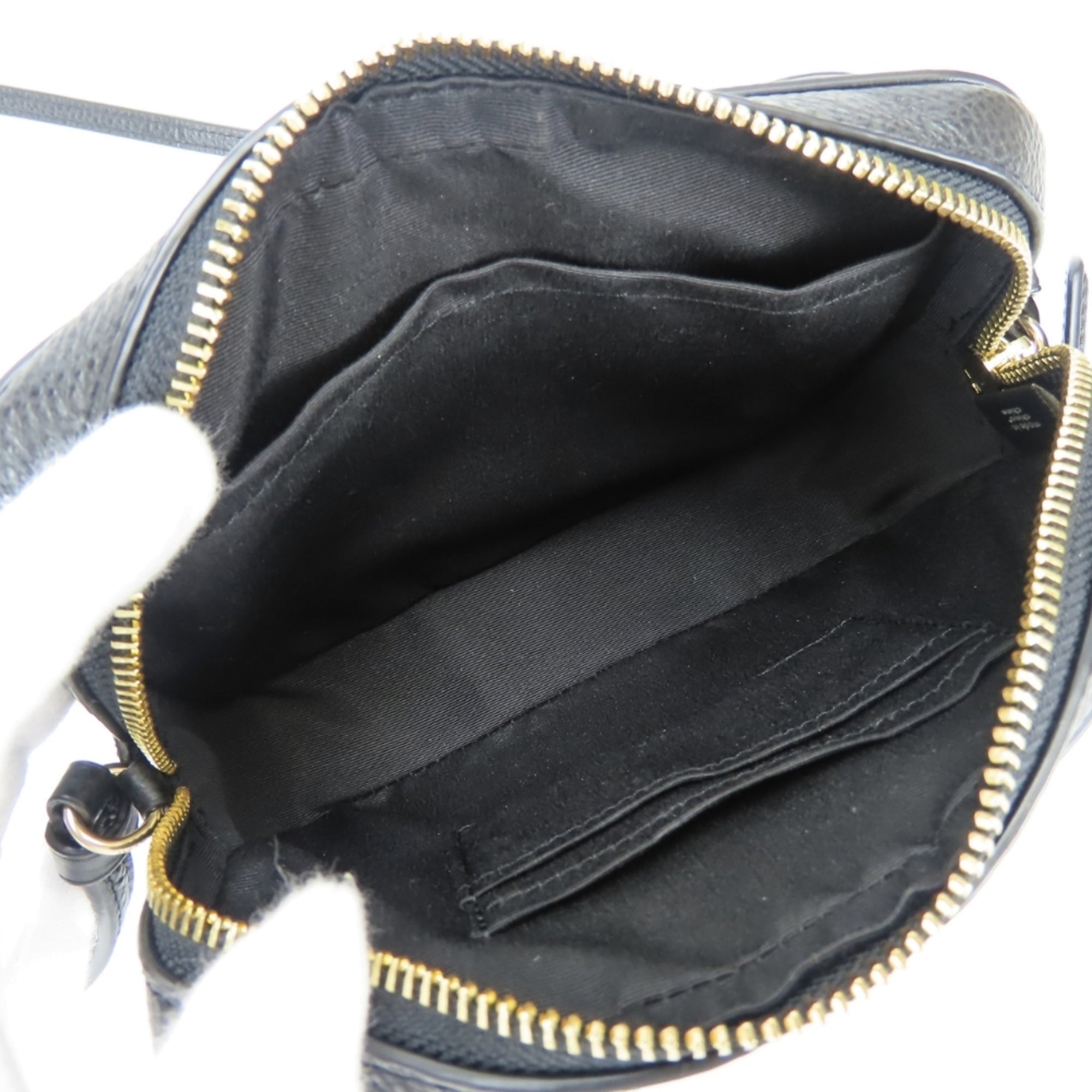 Coach Black Leather Pochette Shoulder Bag (Pre-Owned)