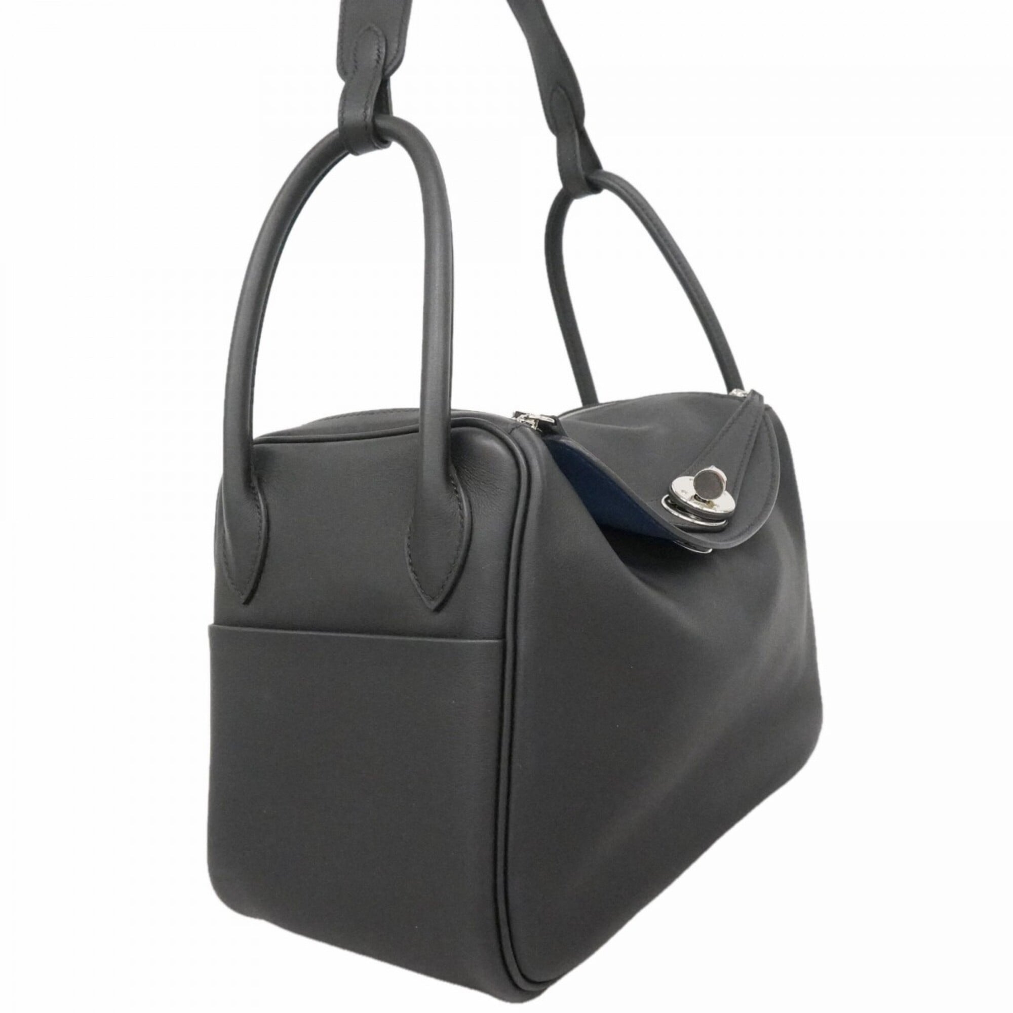 Hermes Black Swift Leather Handbag (Pre-Owned)