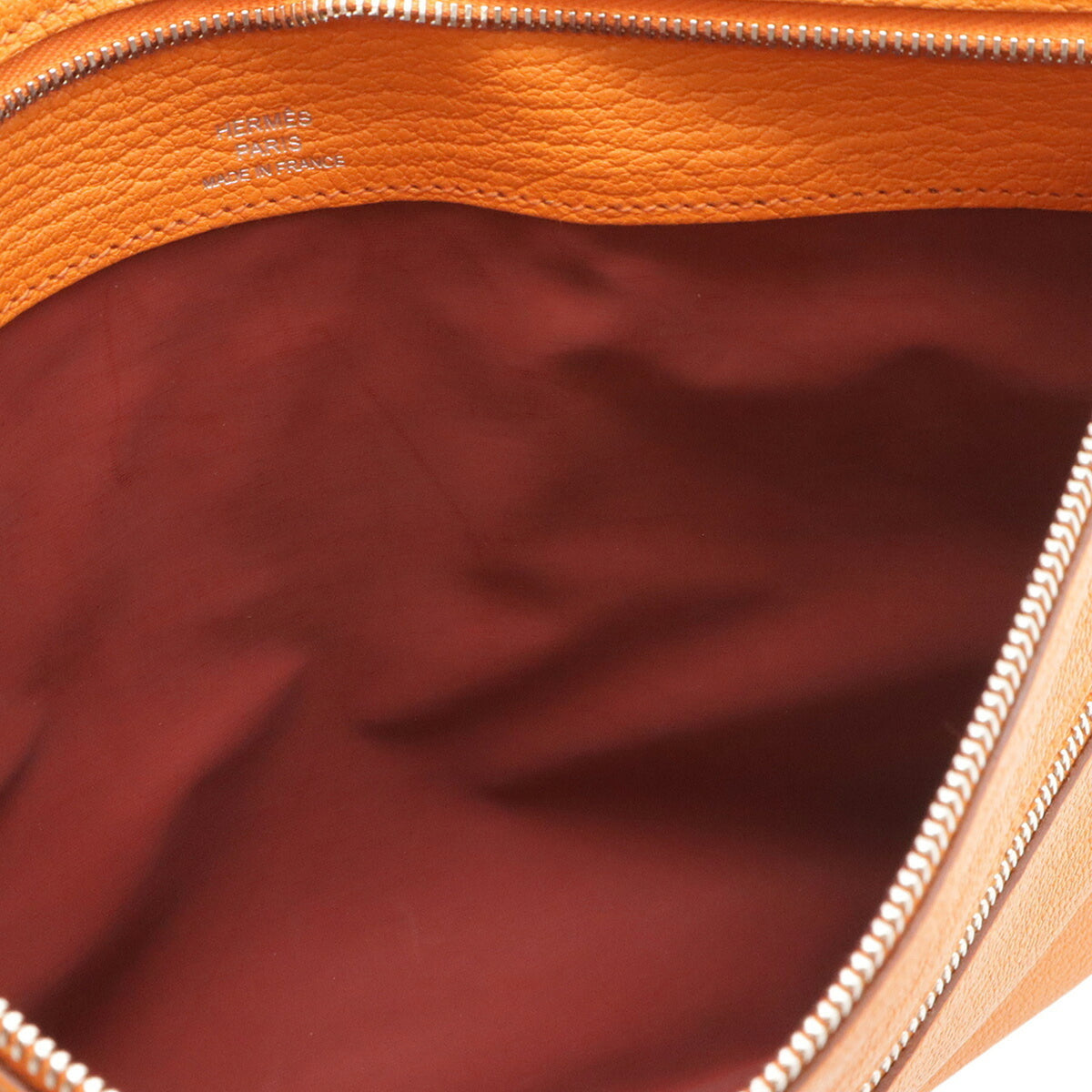 Hermes Orange Leather Clutch Bag Pouch (Pre-Owned)
