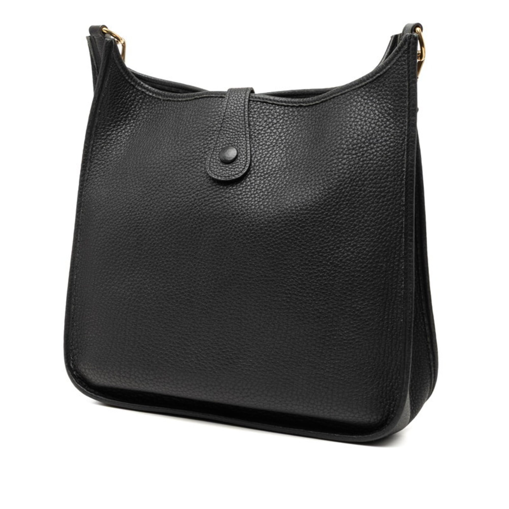 Hermes Black Taurillon Clemence Leather Shoulder Bag (Pre-Owned)