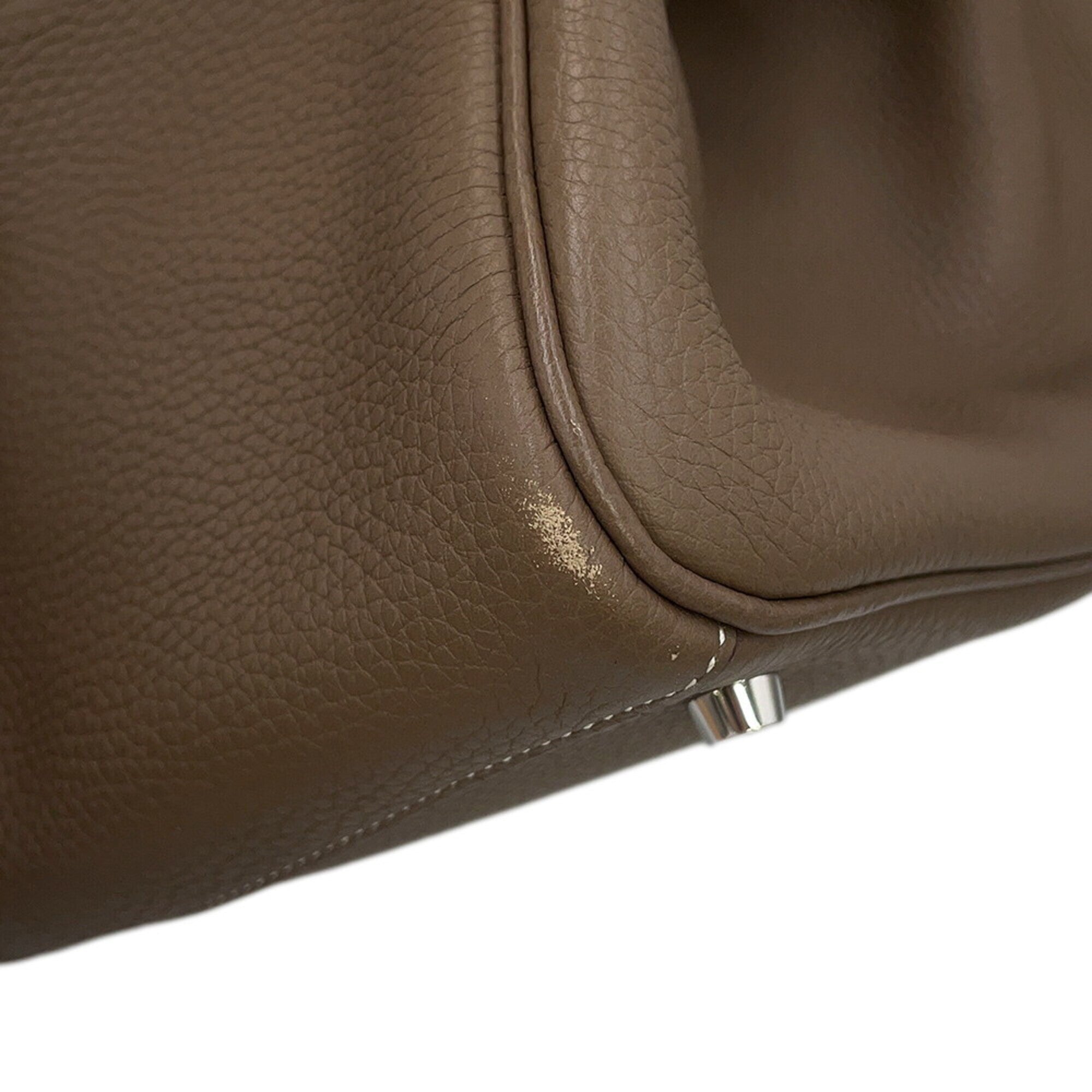 Hermes Etoupe Gray Taurillon Clemence Leather Handbag (Pre-Owned)