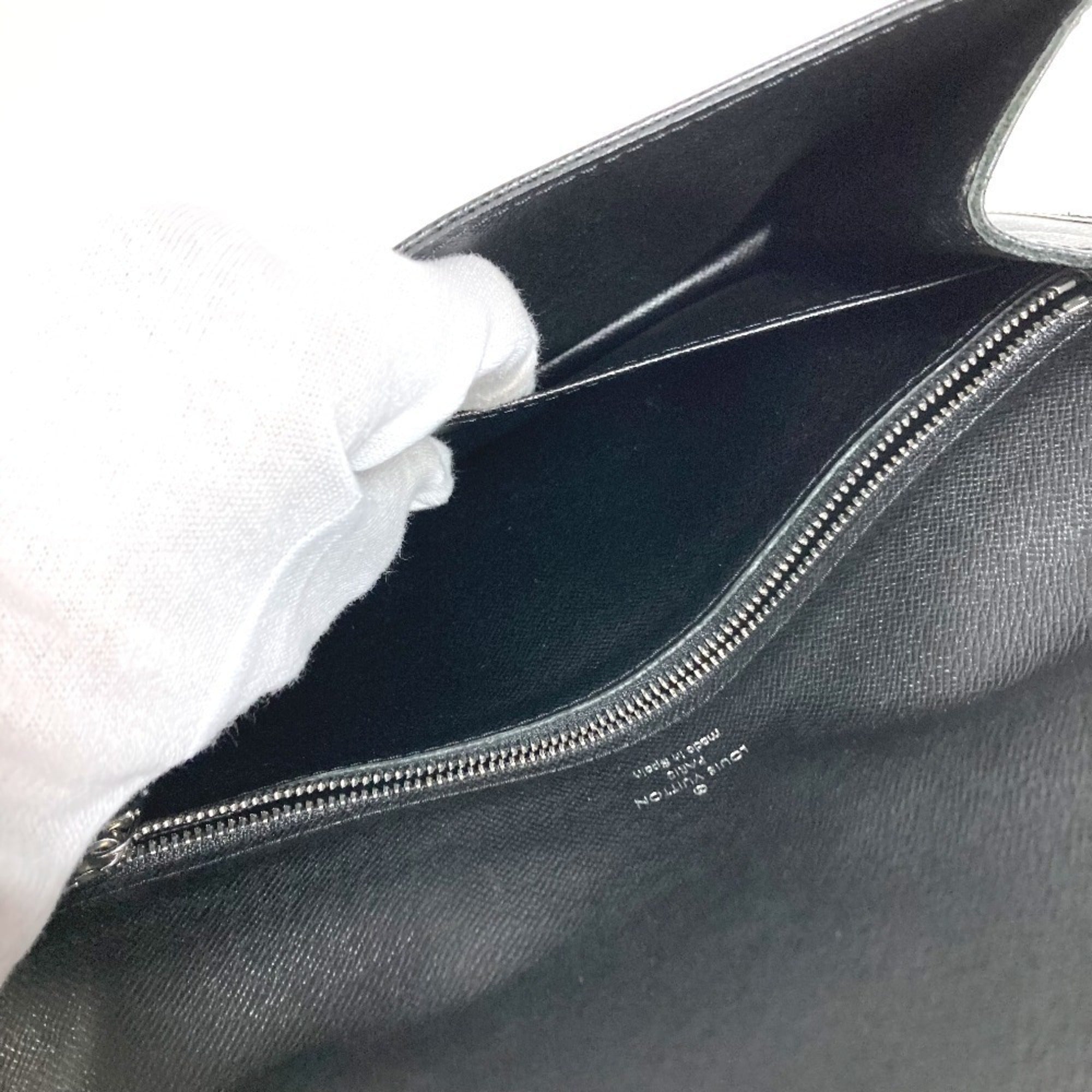 Louis Vuitton Ardoise Black Galle Taiga Leather Clutch Bag Handbag Pouch (Pre-Owned)