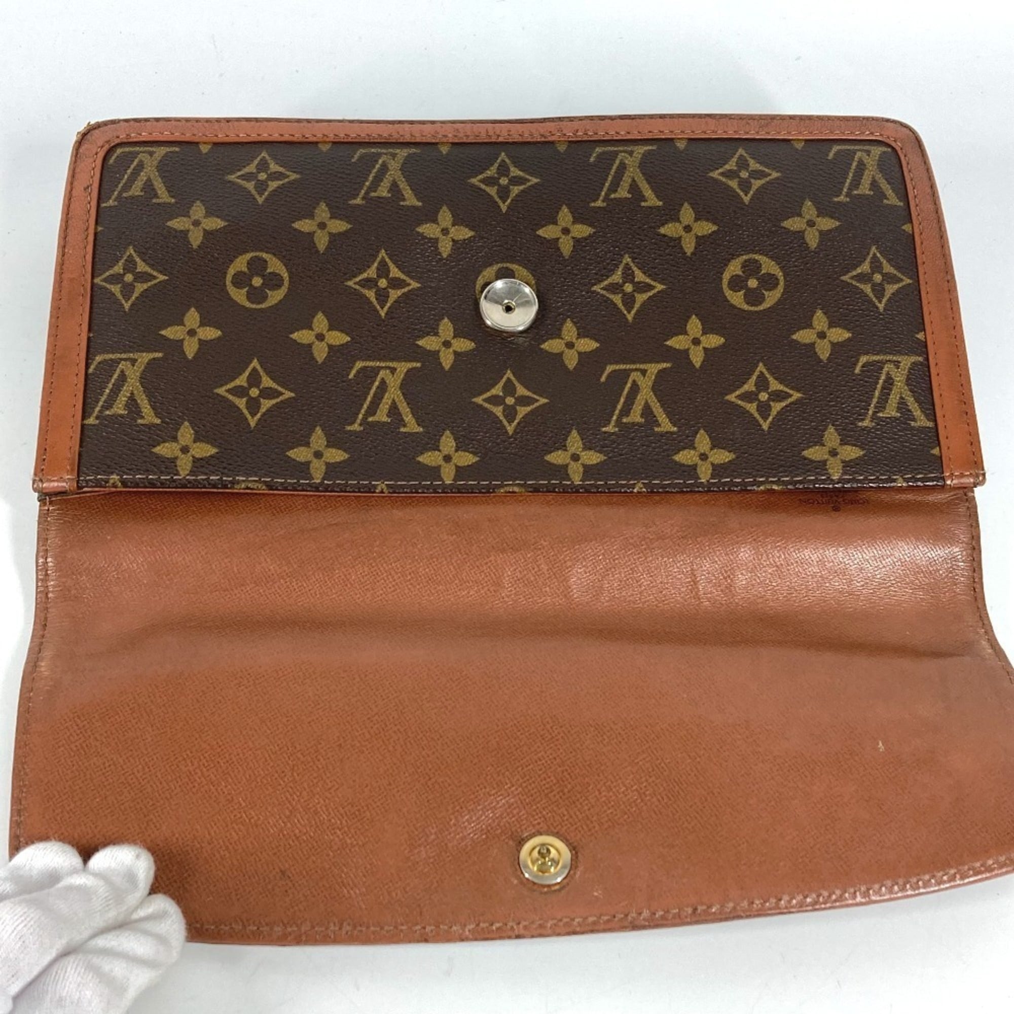 Louis Vuitton Brown Monogram Canvas Clutch Bag Pochette Pouch (Pre-Owned)