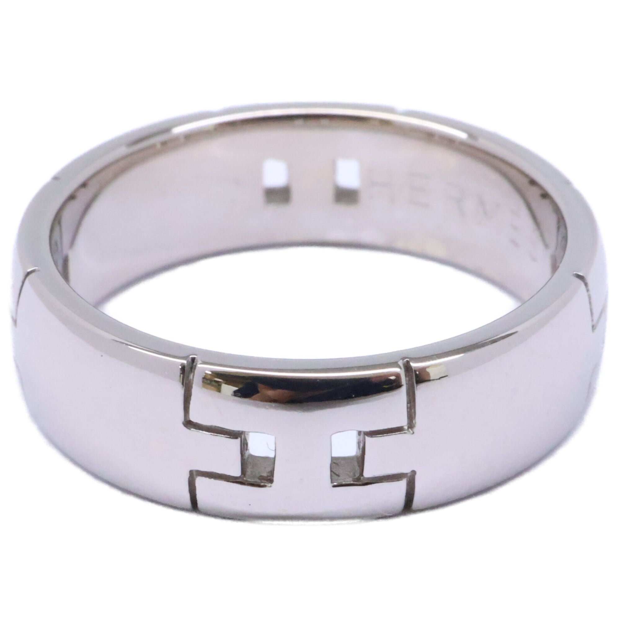 Hermes White White Gold (18K) Band Ring (Pre-Owned)