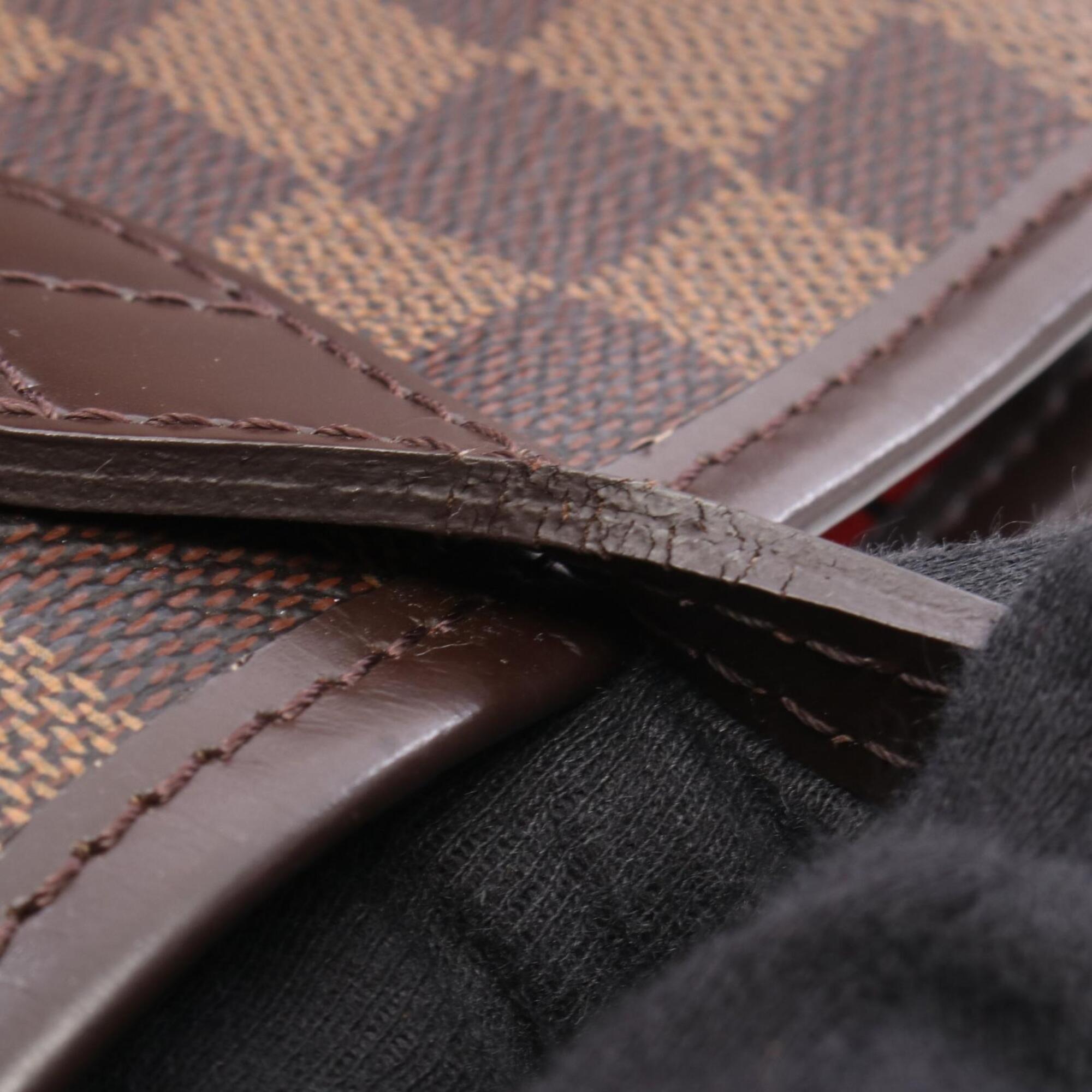 Louis Vuitton Brown Coated Canvas Leather Handbag Pouch Tote Bag (Pre-Owned)
