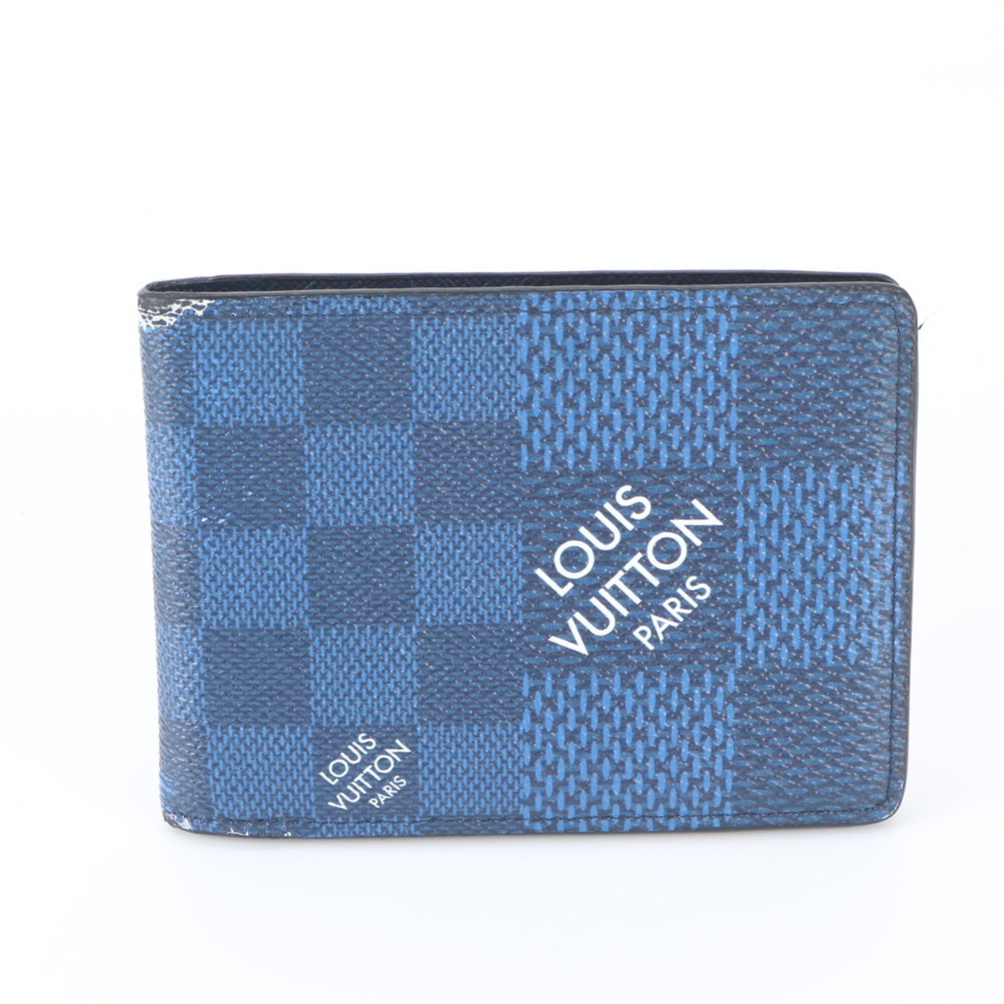 Louis Vuitton Blue Coated Canvas Leather Wallet (Bi-Fold) (Pre-Owned)