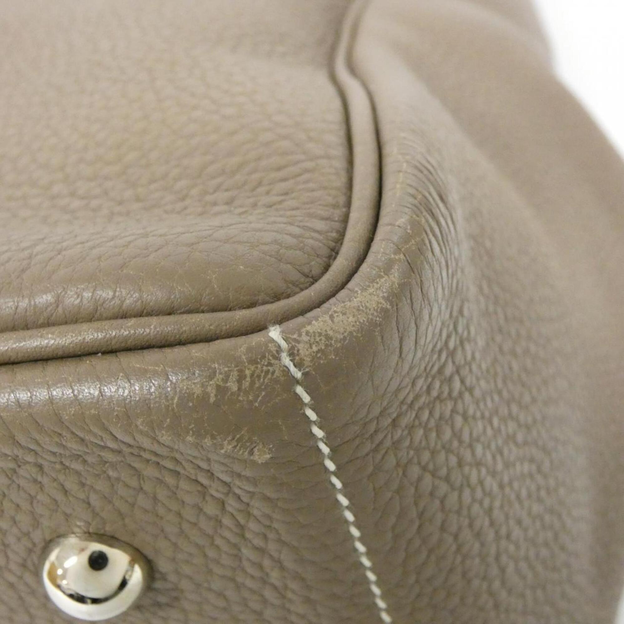 Hermes Etoupe Gray Taurillon Clemence Leather Handbag (Pre-Owned)