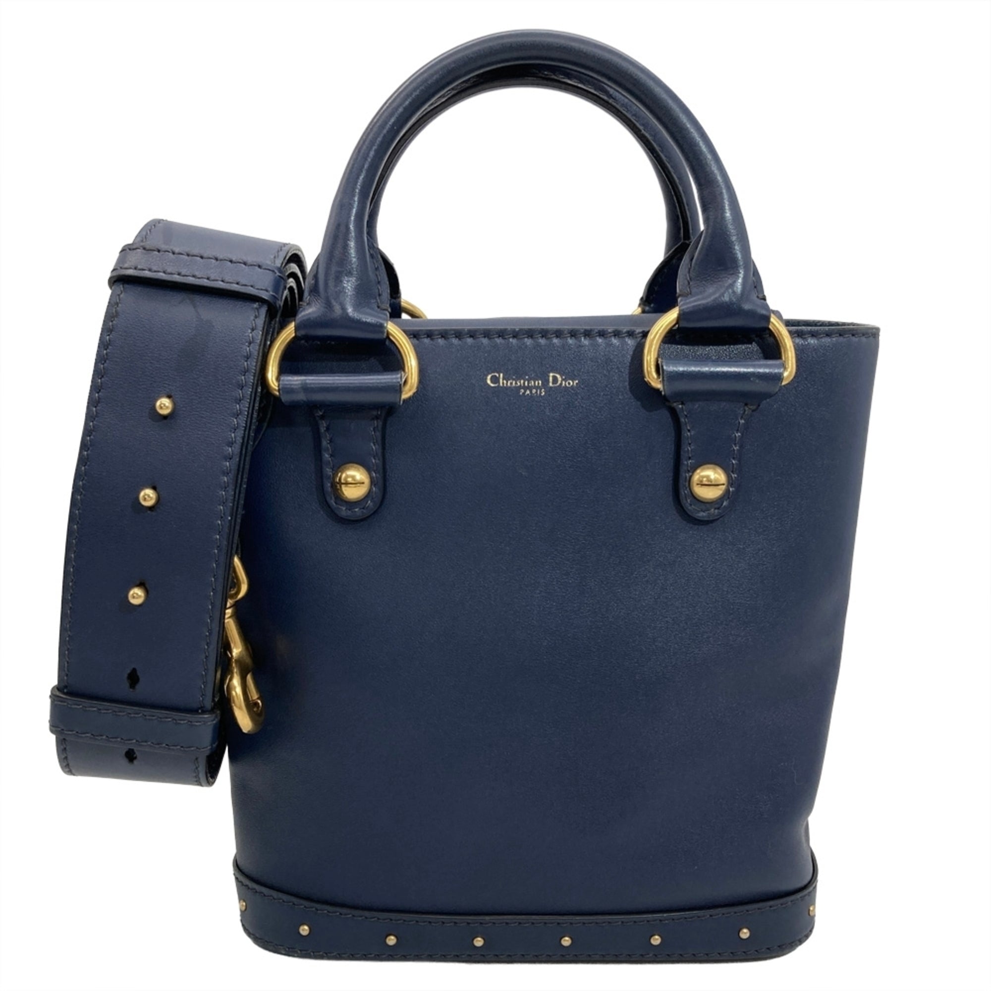 Christian Dior Navy Leather Handbag (Pre-Owned)