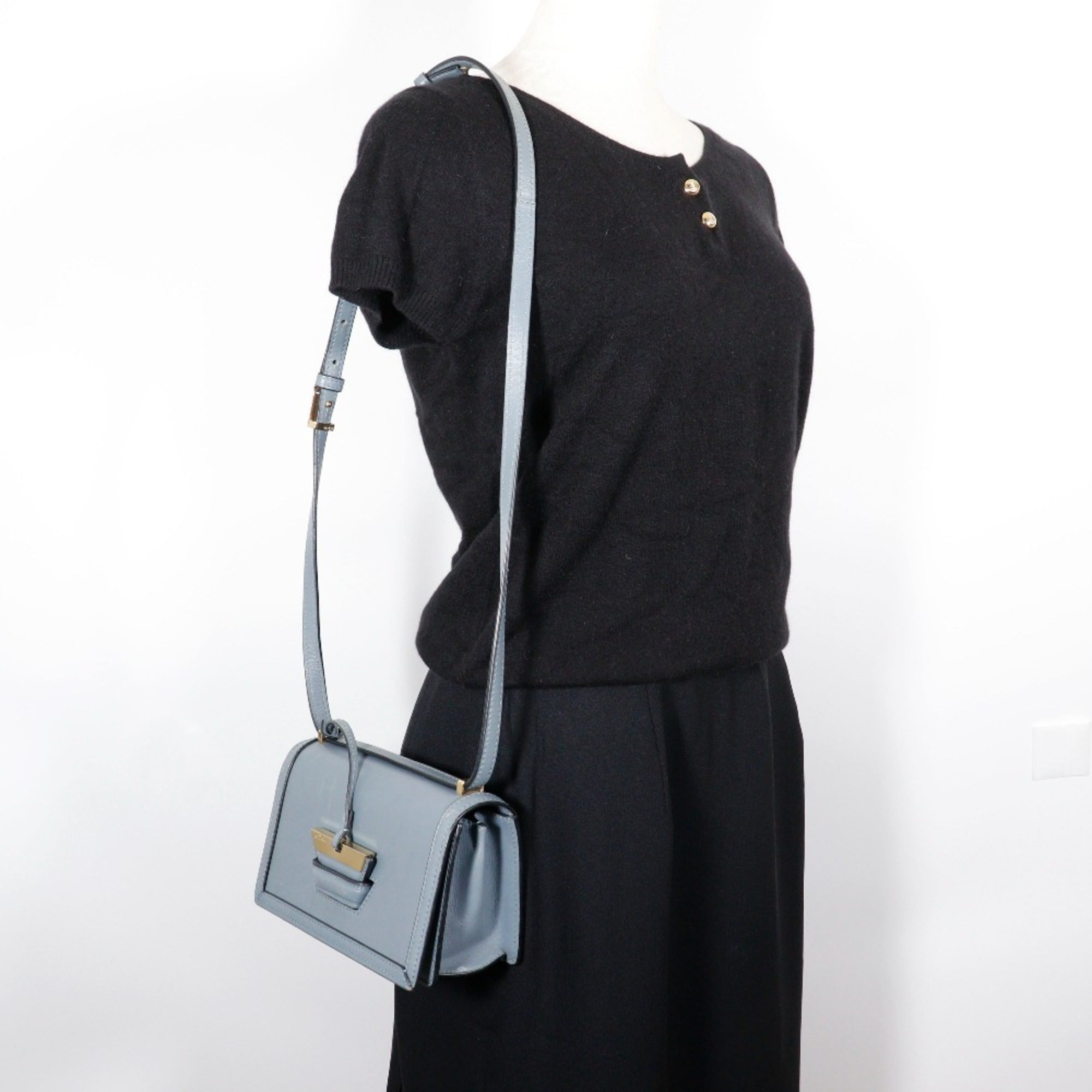 Loewe Light Blue Stone Blue Leather Shoulder Bag (Pre-Owned)