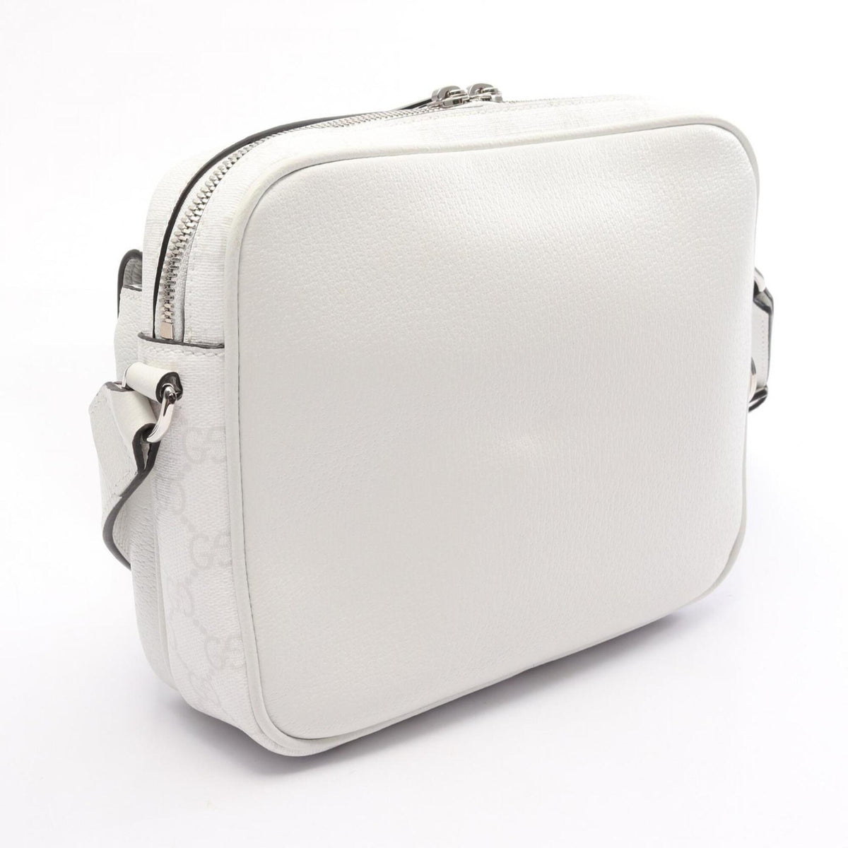 Gucci White Gg Supreme Leather Handbag Shoulder Bag (Pre-Owned)