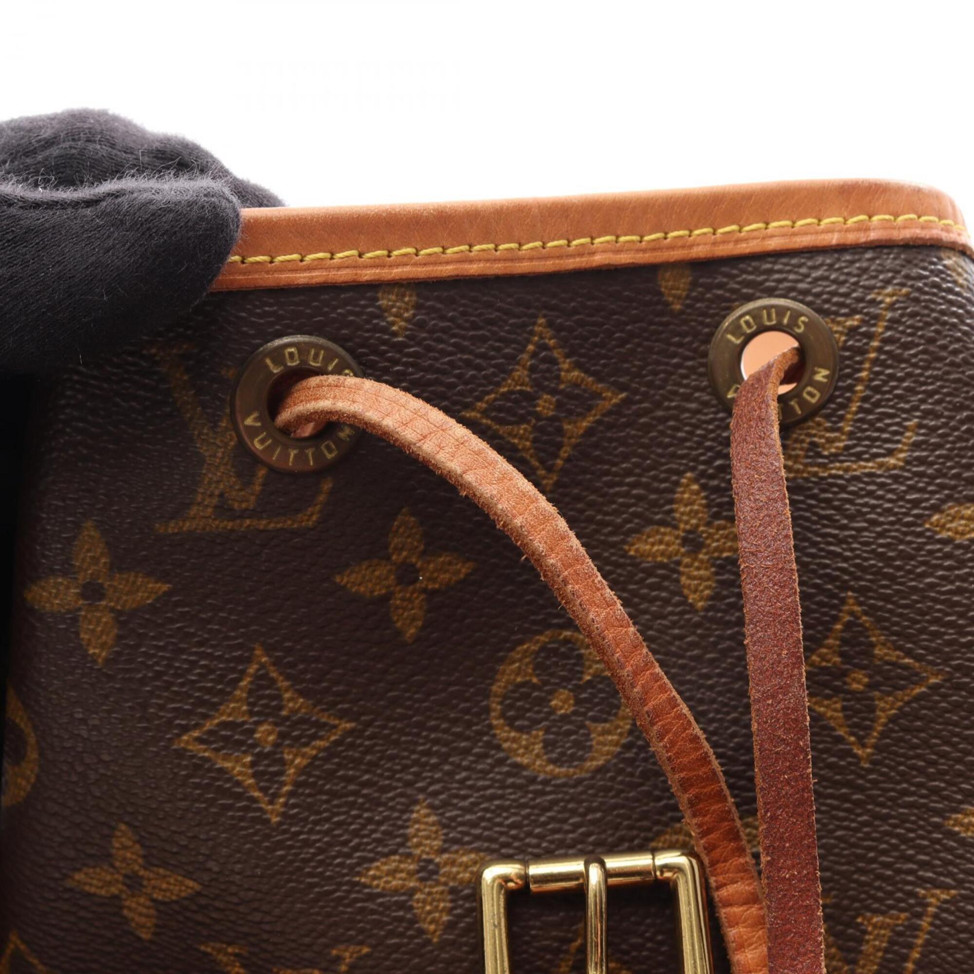 Louis Vuitton Brown Coated Canvas Leather Backpack Handbag (Pre-Owned)