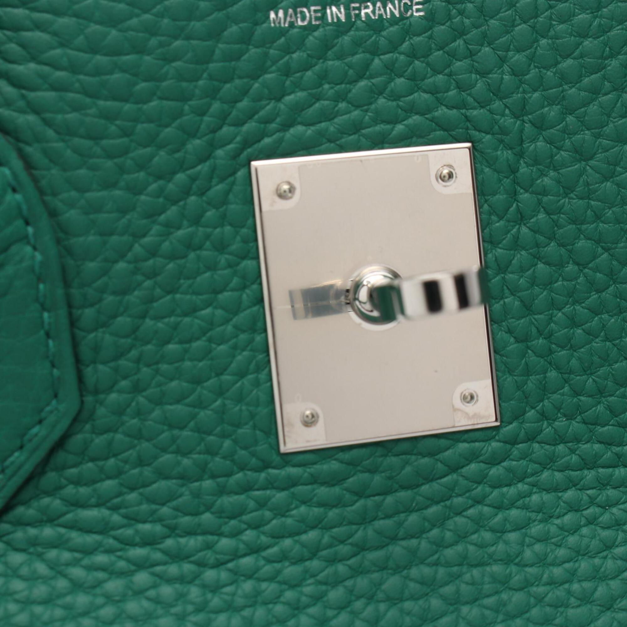 Hermes Green Taurillon Clemence Leather Leather Handbag (Pre-Owned)