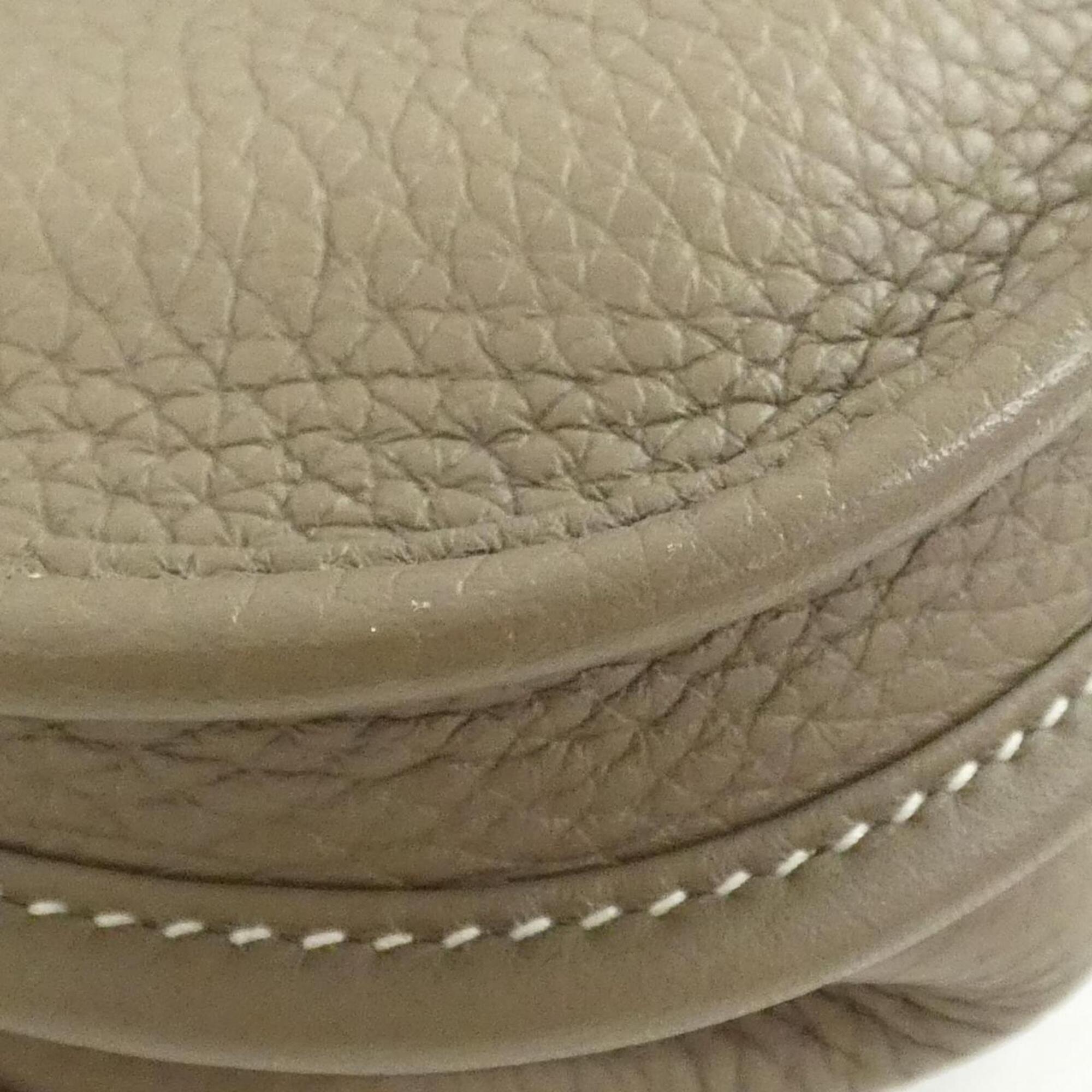 Hermes Etoupe Gray Taurillon Clemence Leather Shoulder Bag (Pre-Owned)