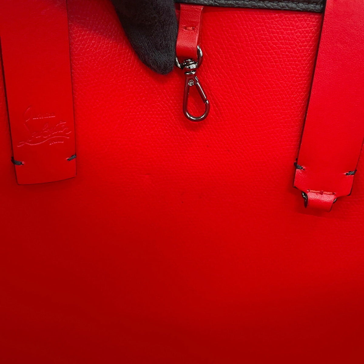Christian Louboutin Black Leather Handbag Tote Bag (Pre-Owned)