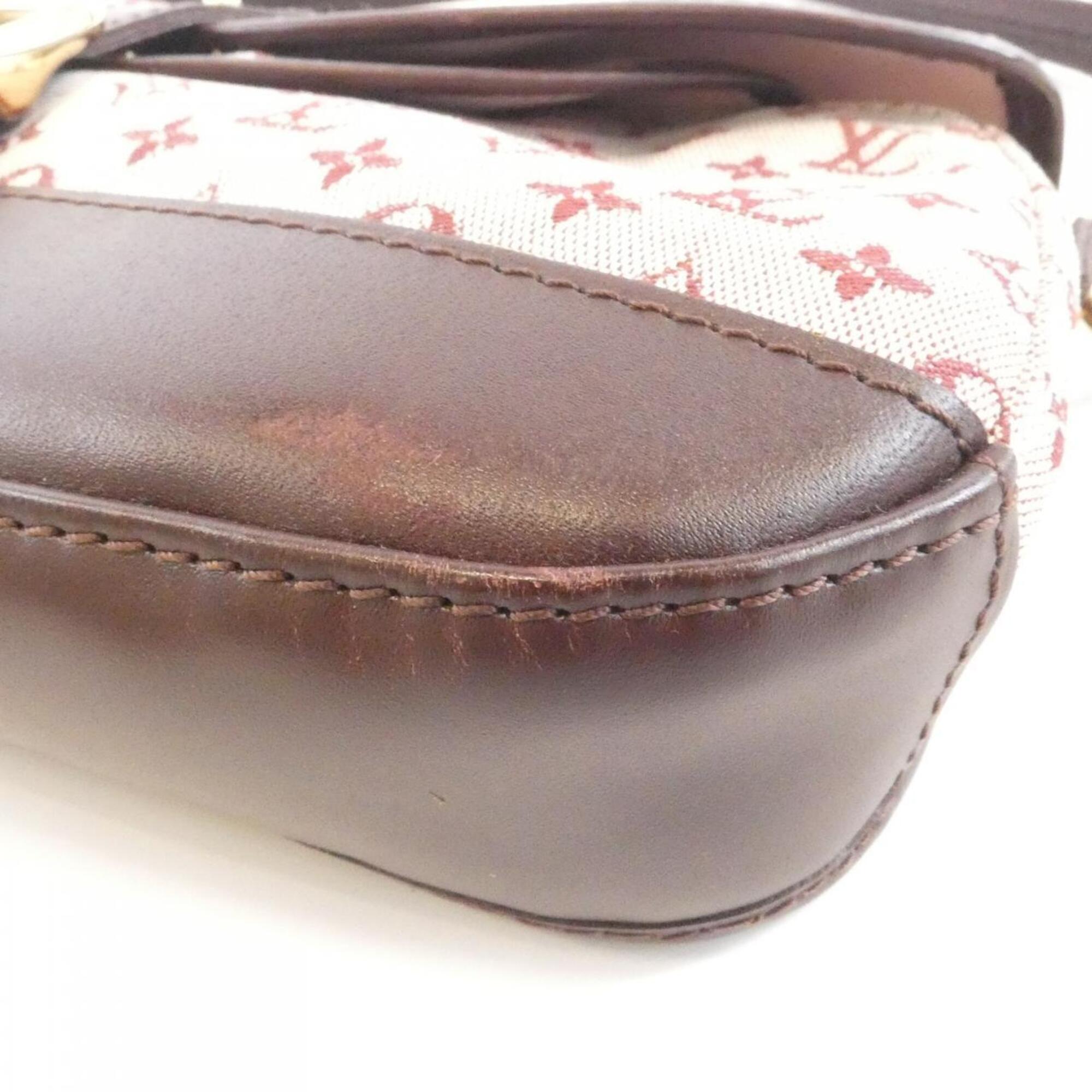 Louis Vuitton Red Color Canvas Shoulder Bag (Pre-Owned)
