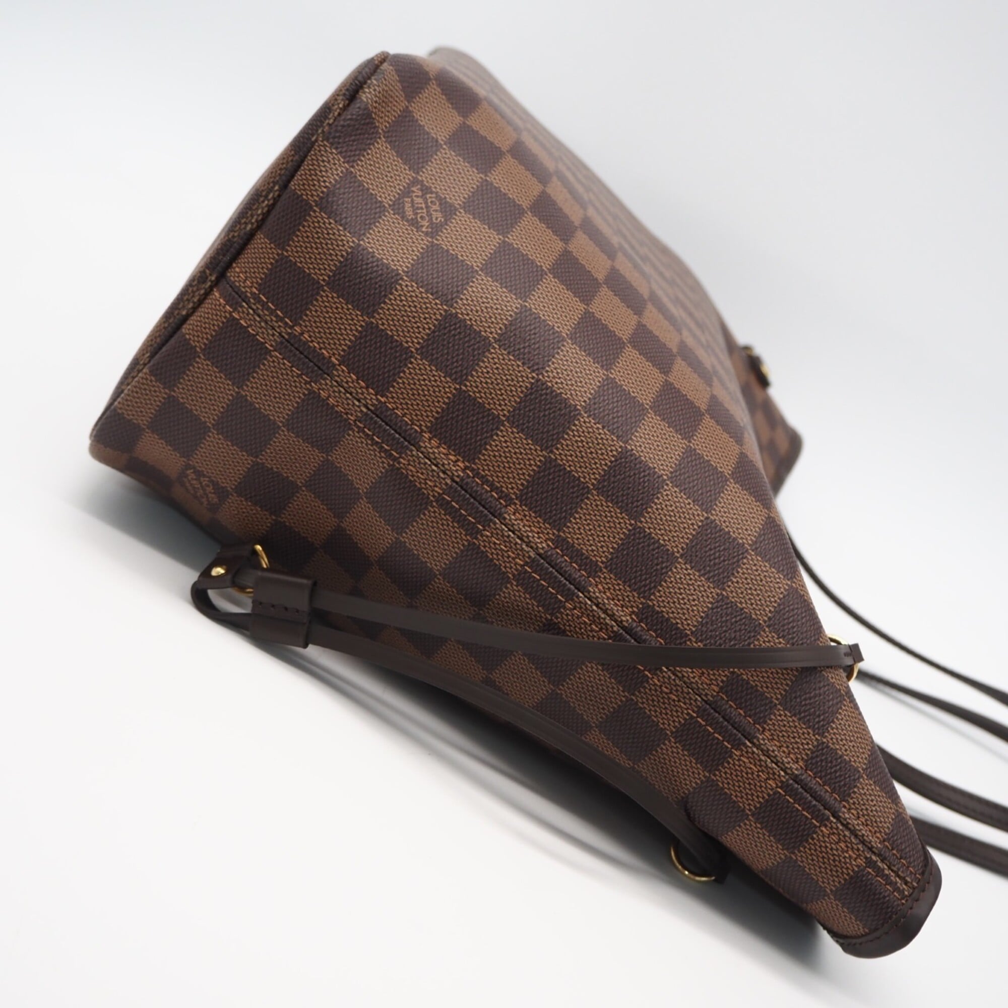 Louis Vuitton Beige Brown Coated Canvas Leather Handbag Pouch (Pre-Owned)